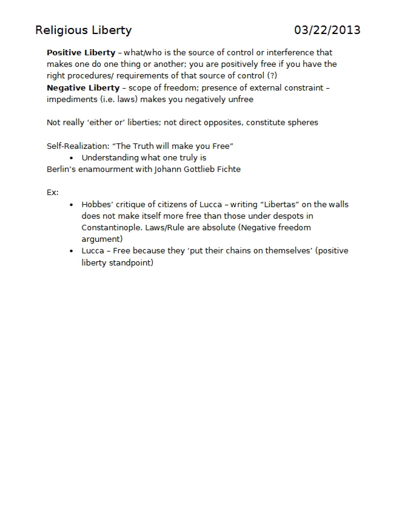 Liberty of Religion Part 2