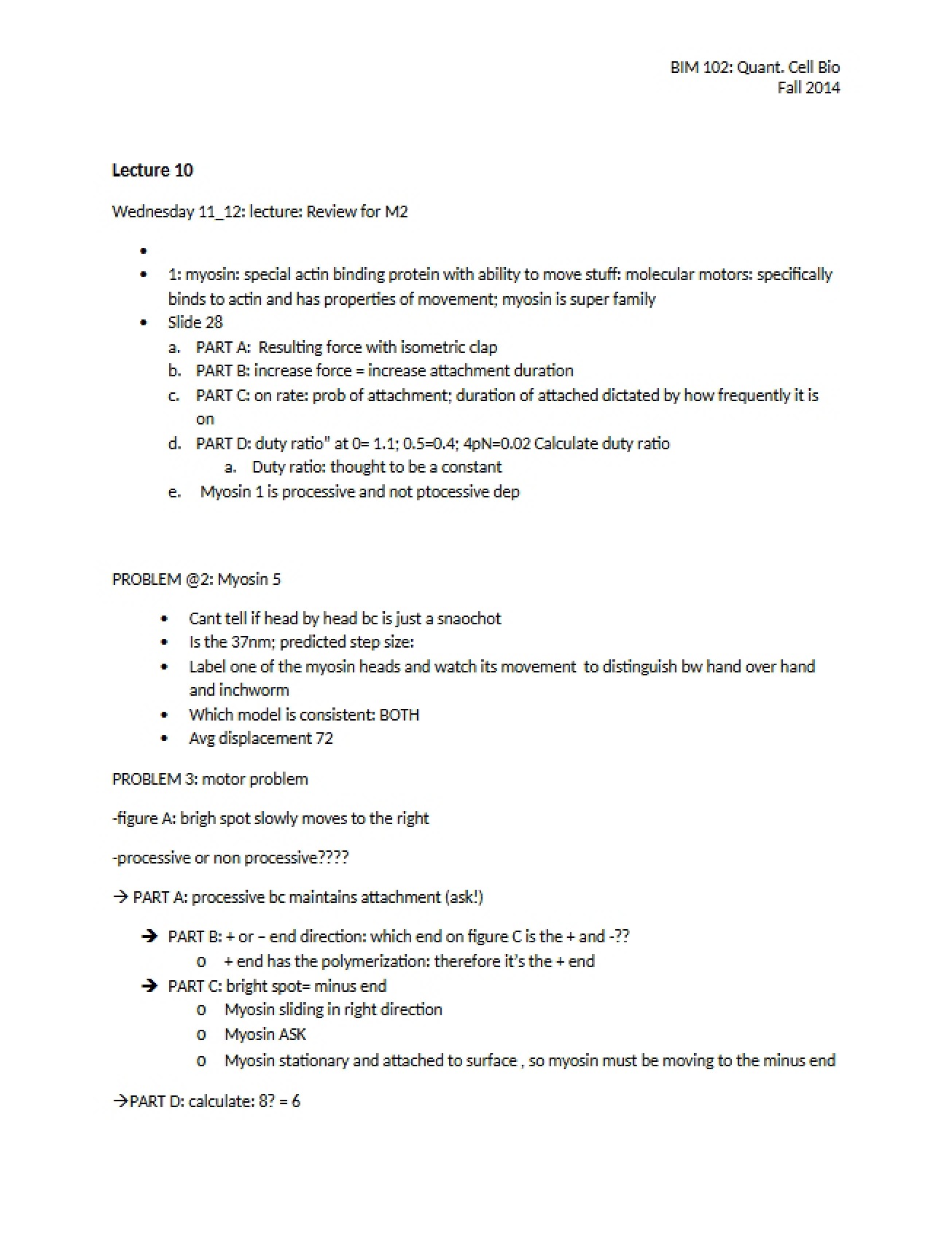 Tenth Lecture on Biomedical Engineering
