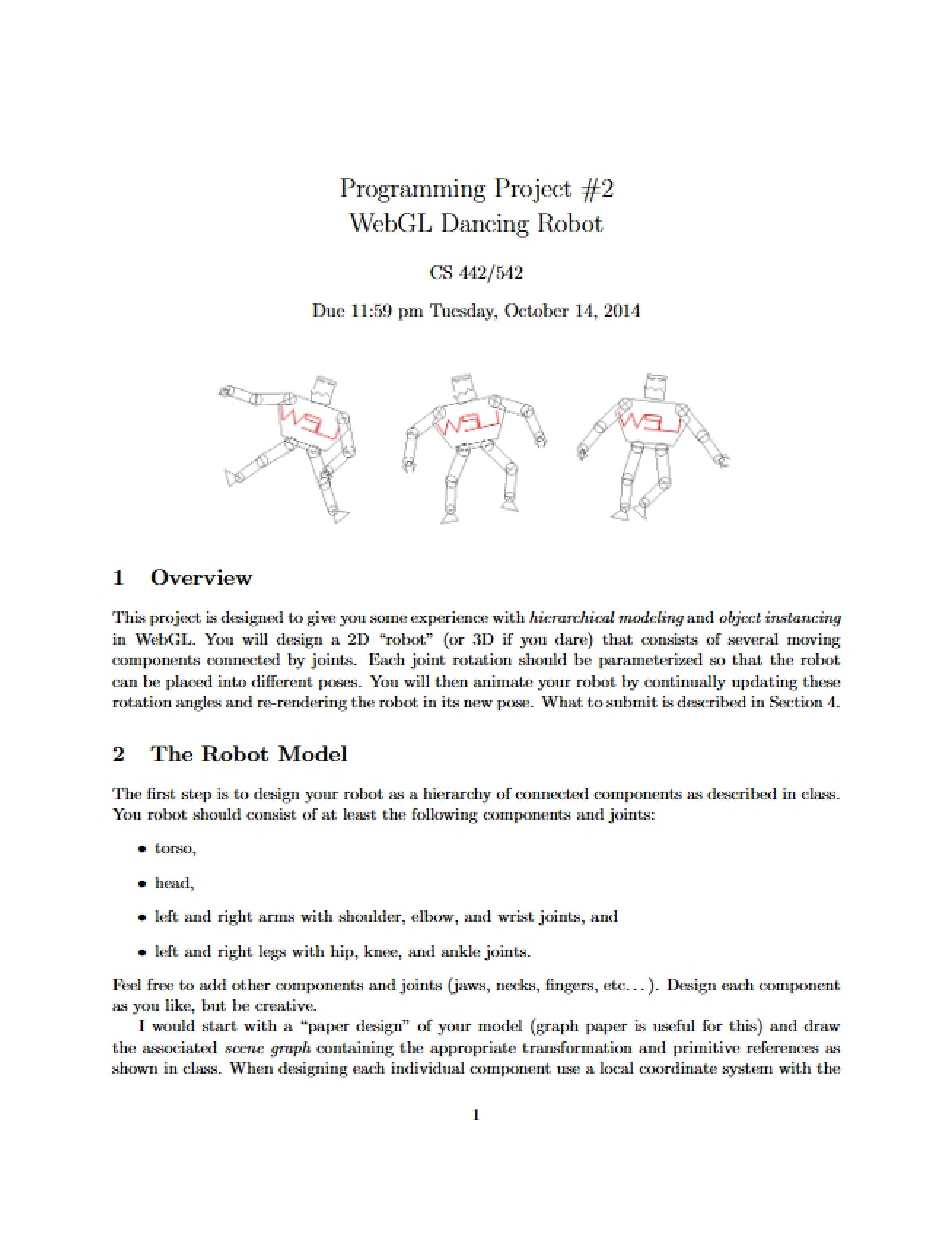 Project WebGL Dancing Robot Programming
