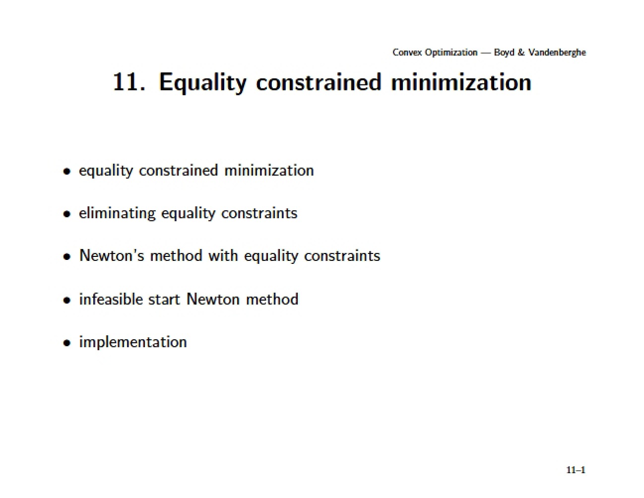 Minimization with Equality Constraints