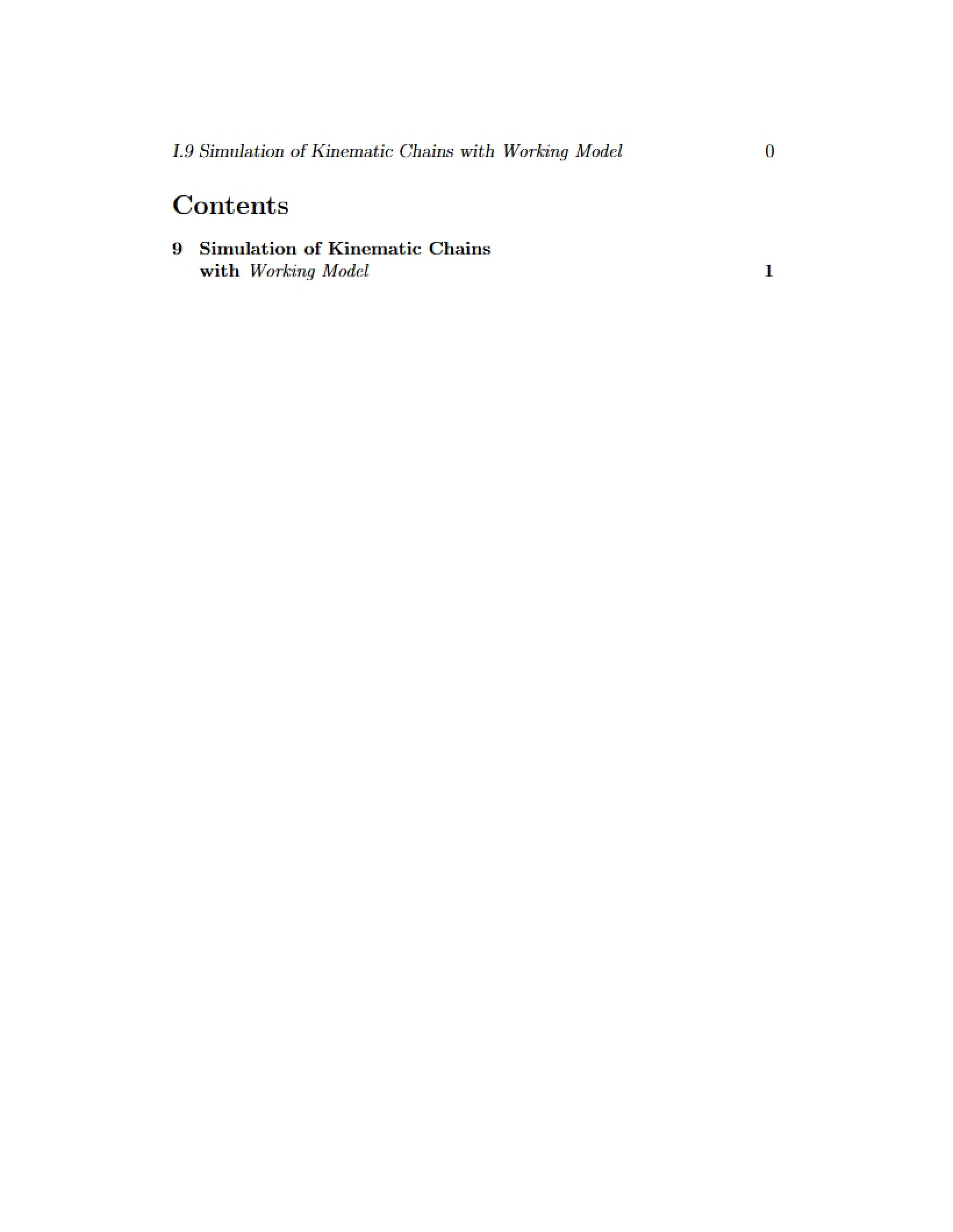 Working Model Simulation of Kinematic Chains