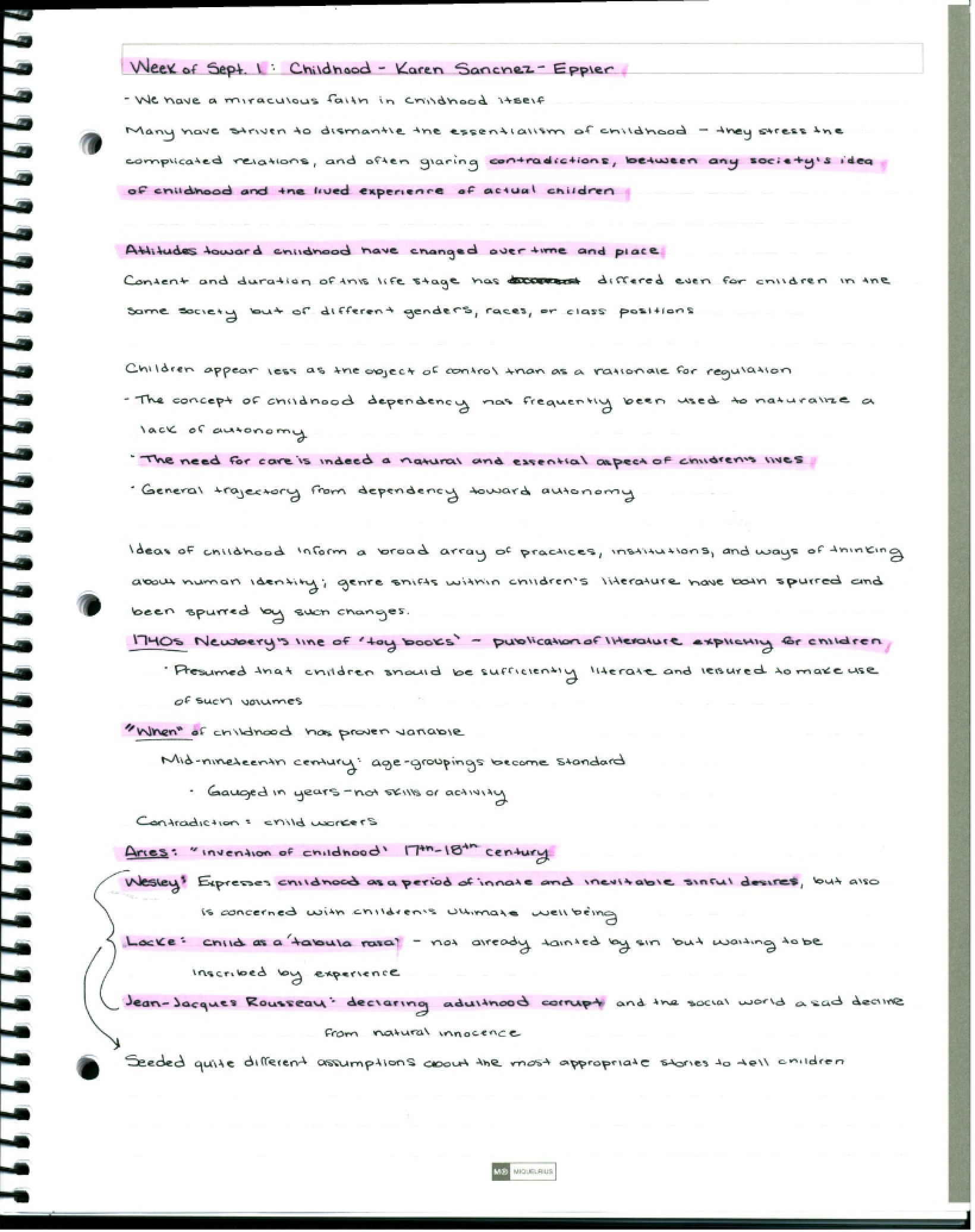 Children and Culture Notes