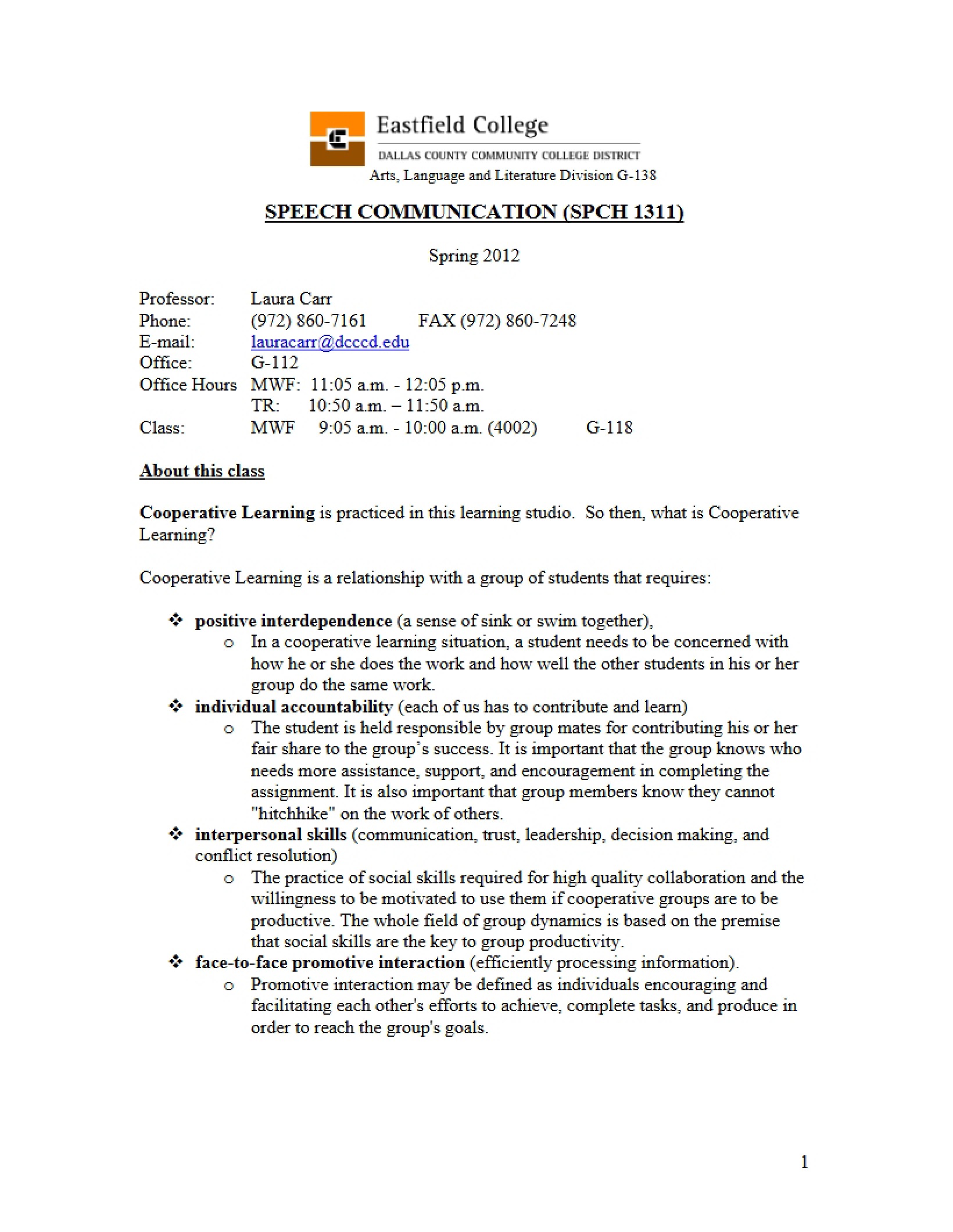 Introduction to Speech Communication Syllabus (1)
