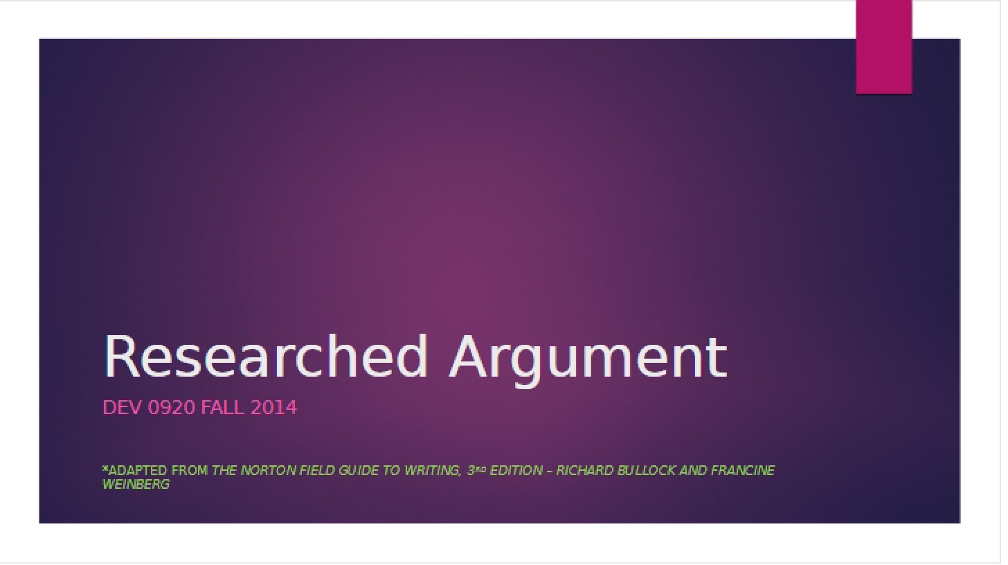 Assignment Argument Research