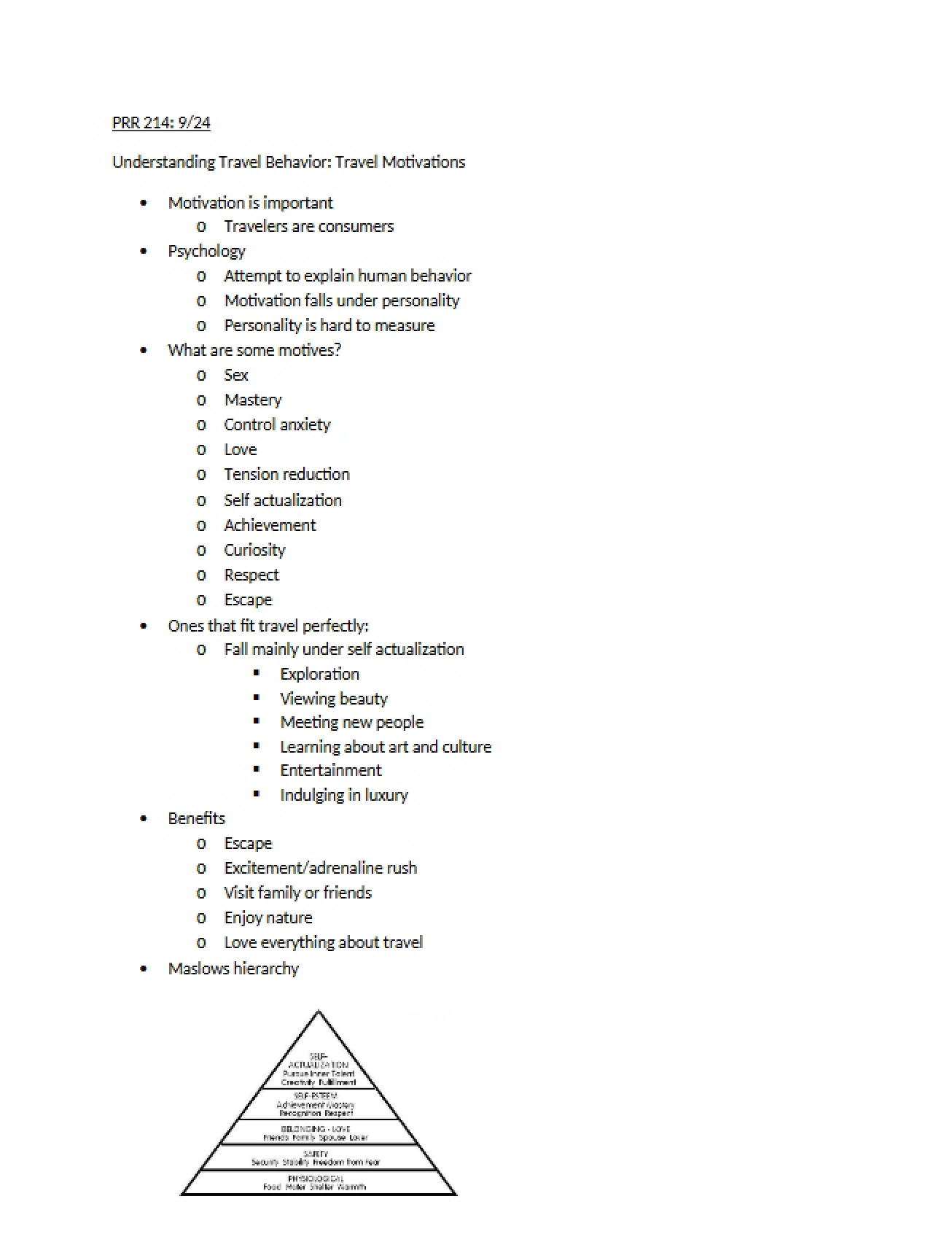 Travel Behavior Analysis