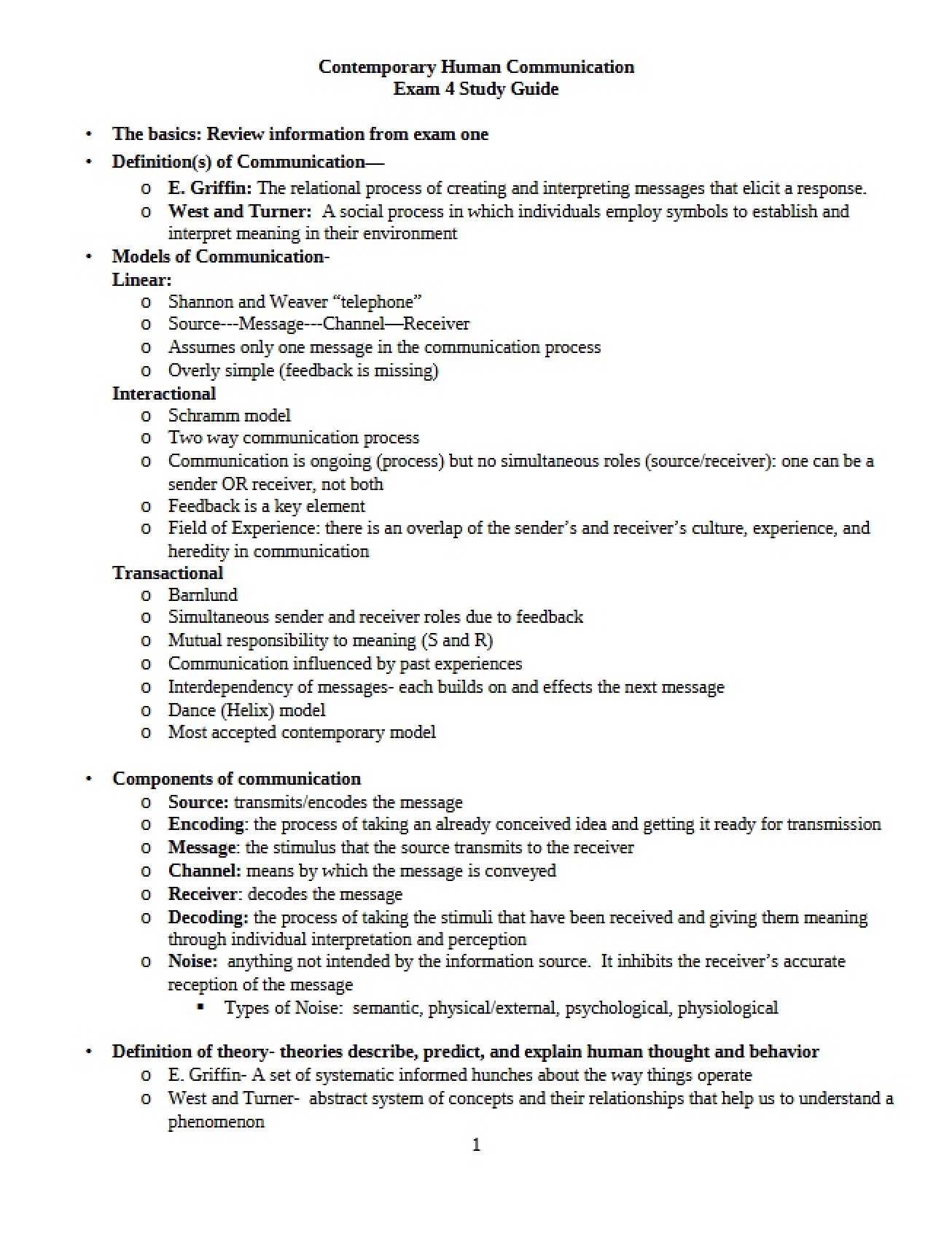 Fourth Exam Study Guide