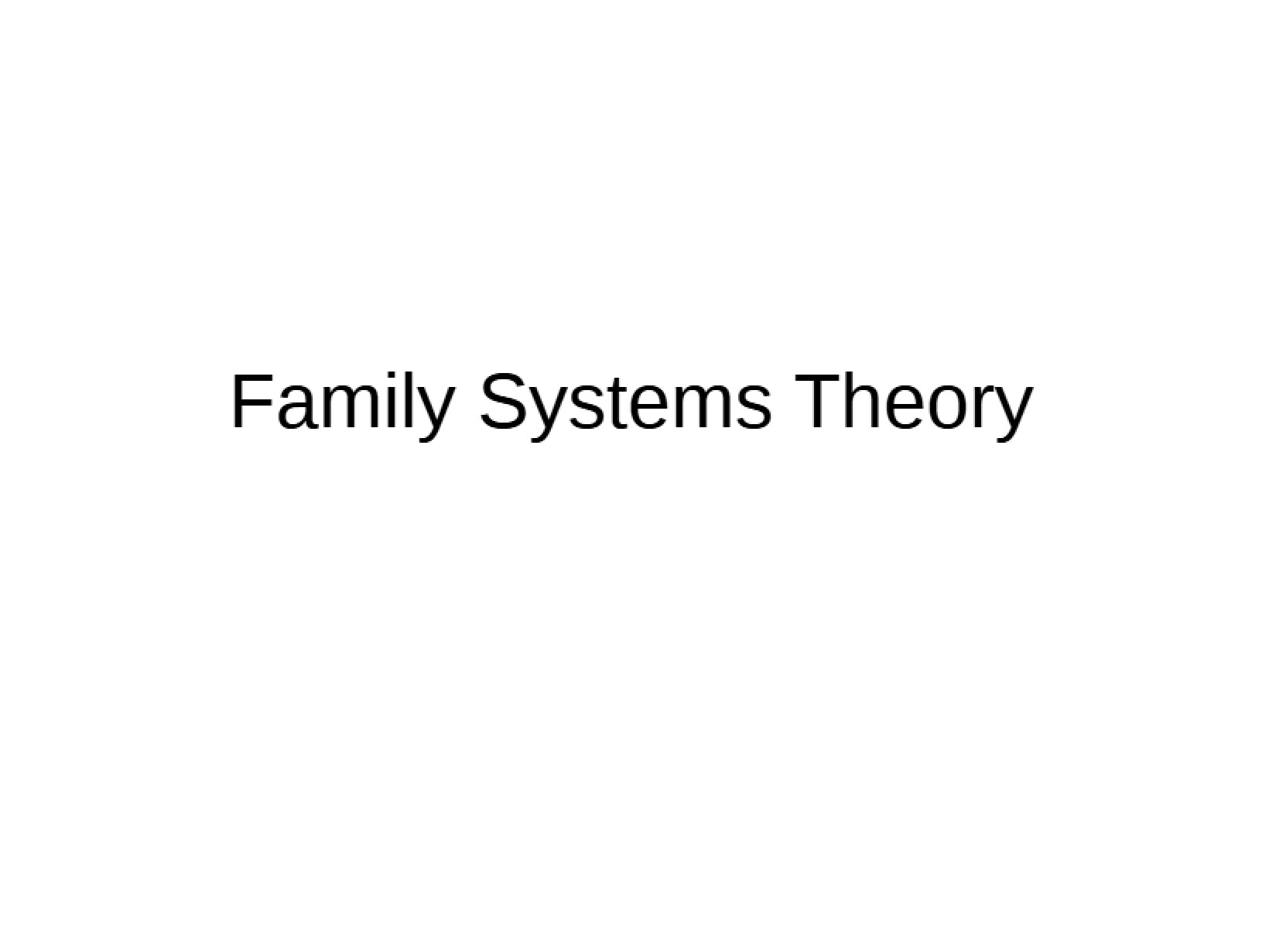 Theory of Family Systems