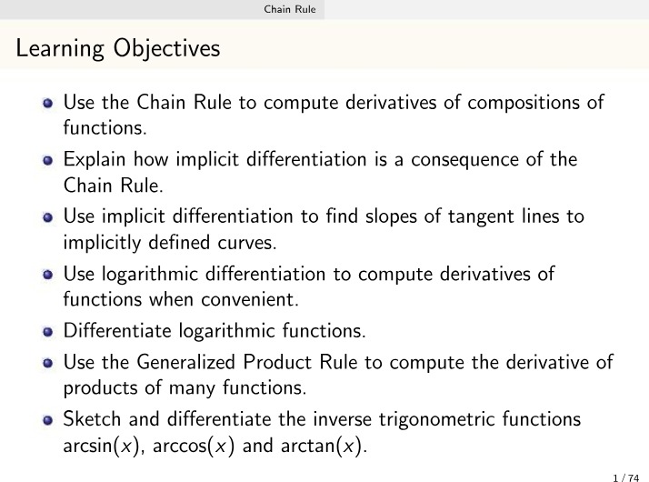 Notes on Chain Rule and Implicit Differentiation