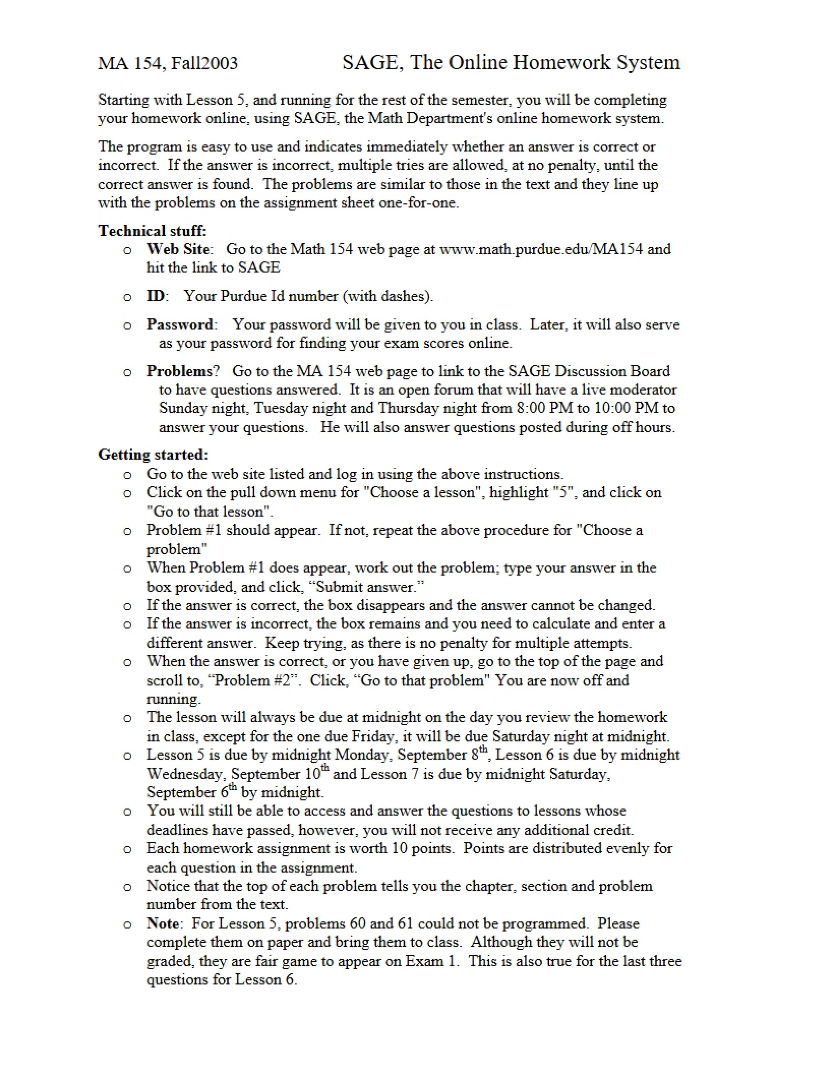 Web Homework System