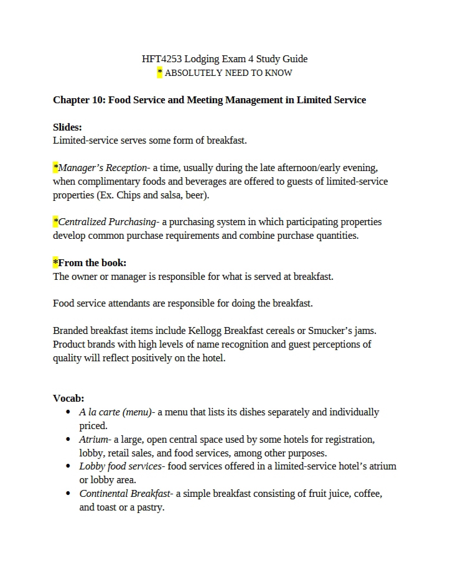Food Service within Limited-Service Operations
