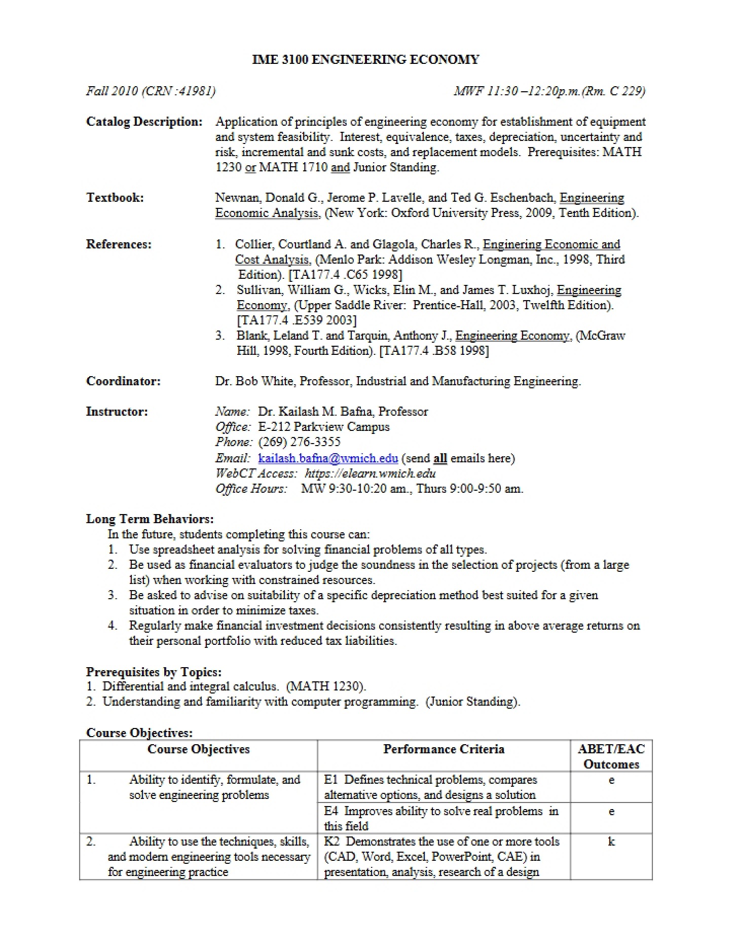 Course Syllabus