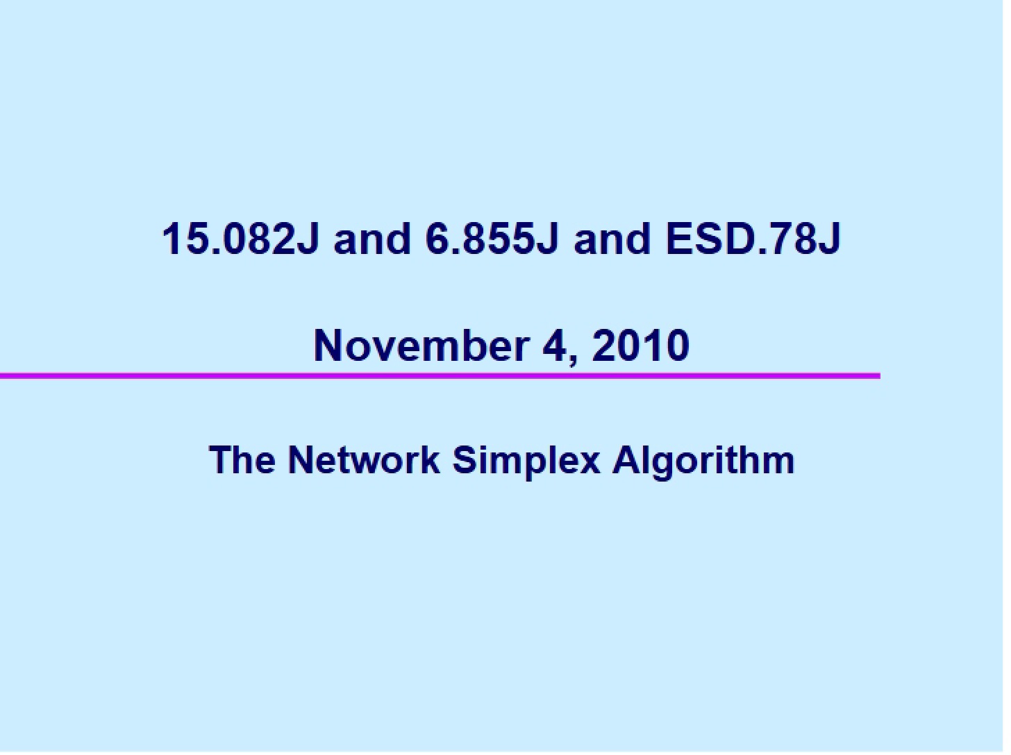 Network Simplex Method