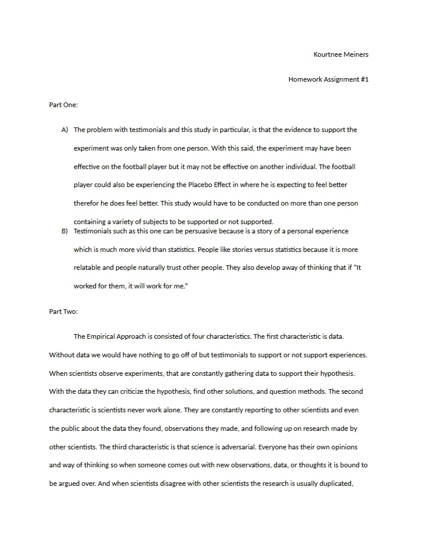 Homework Assignment One