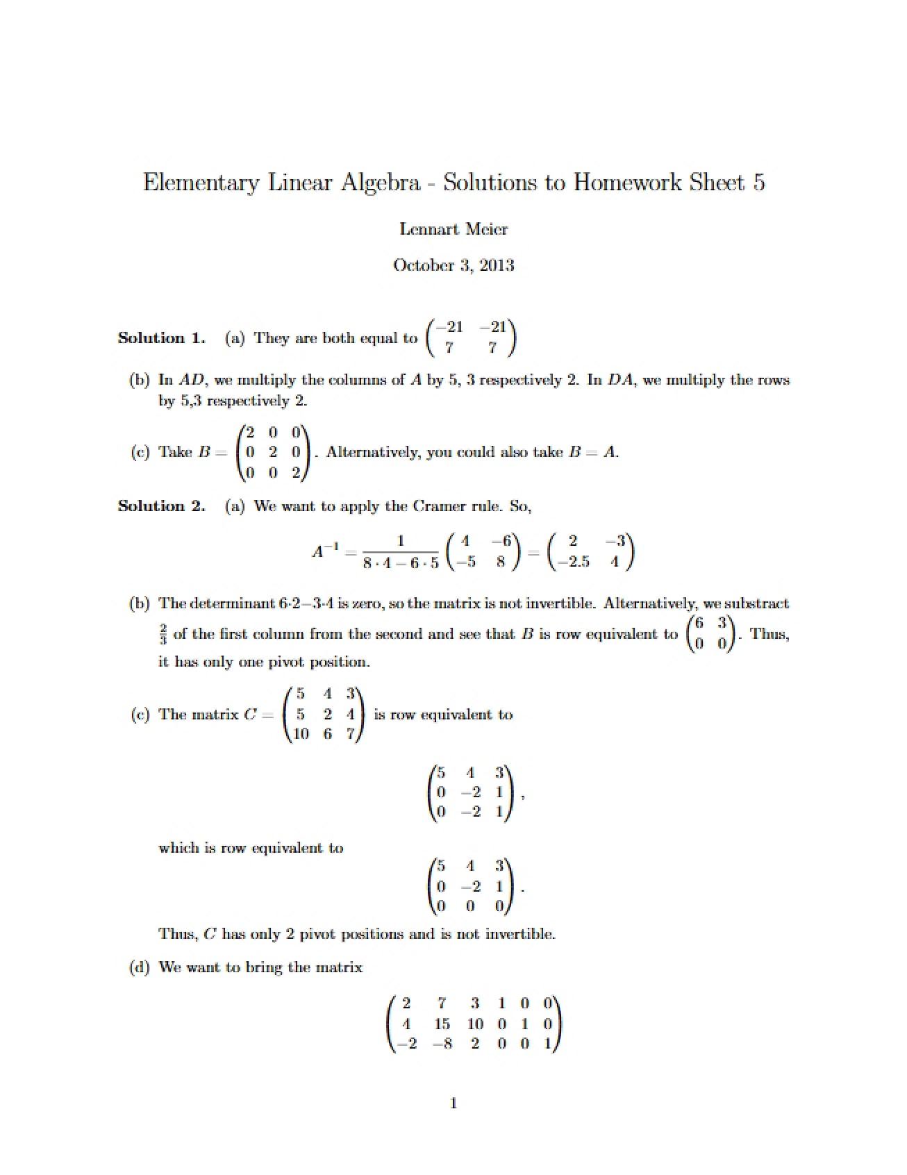 Solution Set 5