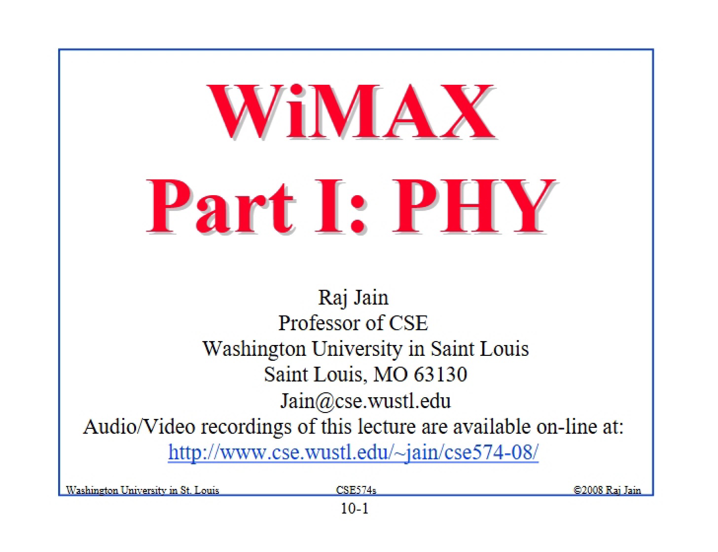 Part I WiMAX PHY