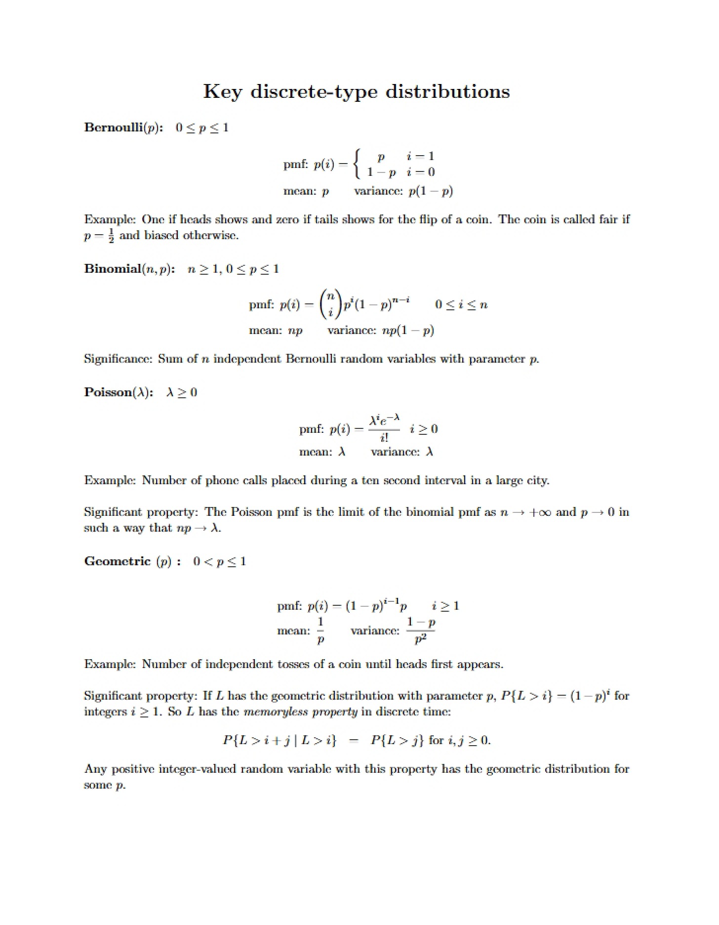 Formulas Reference Sheet