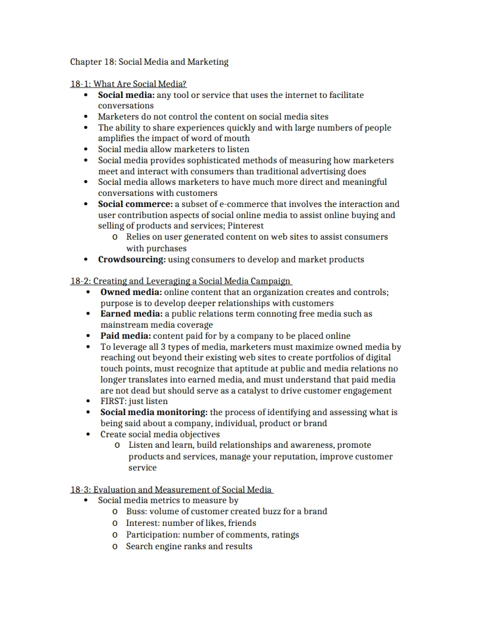 Marketing and Social Media - Chapter 18