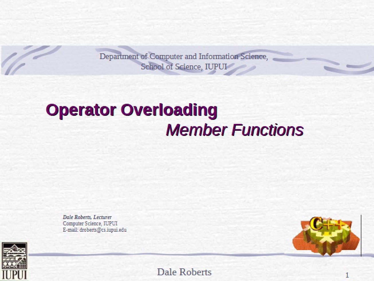 Overloading Operators