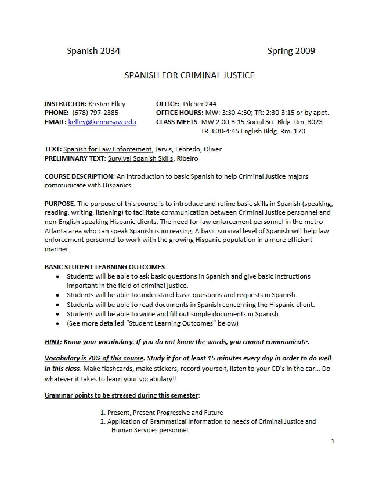 Syllabus for Critical Reading and Applied Writing