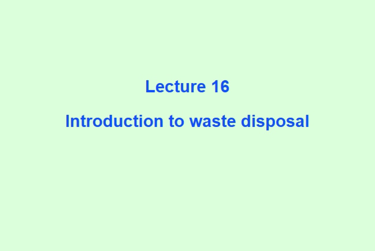 Waste Disposal Introduction