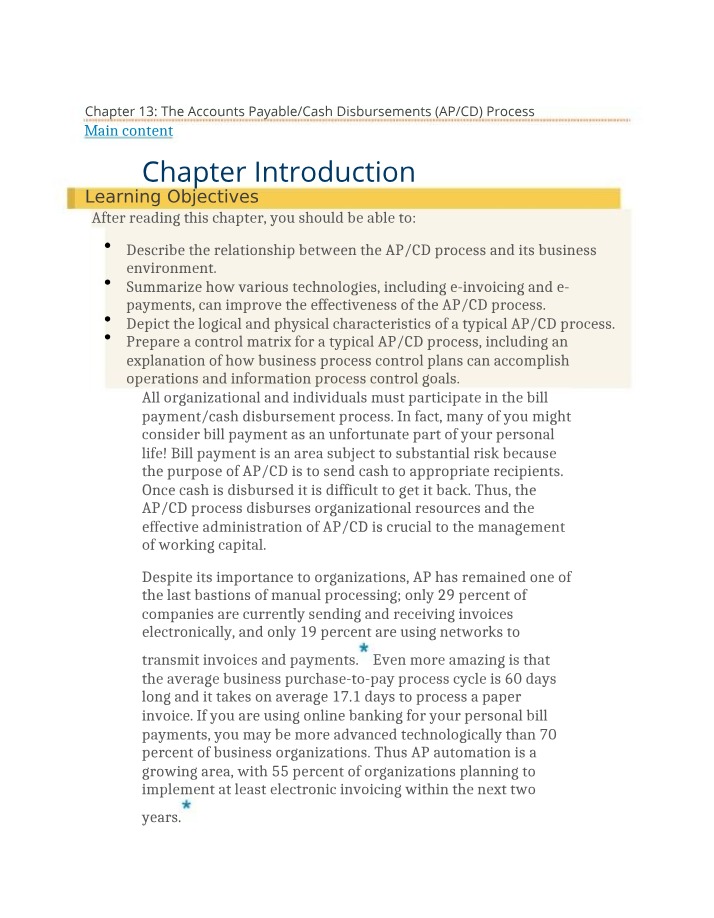 The APCD Process - Week 7, Chapter 13