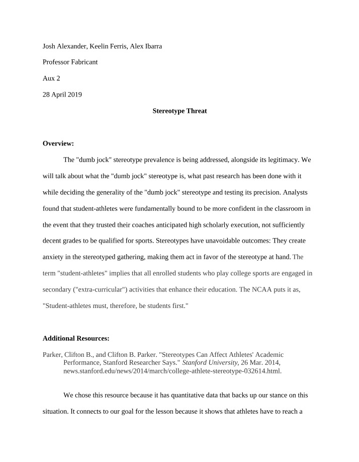 WRTG 201 Notes - Professor Fabricant 2019