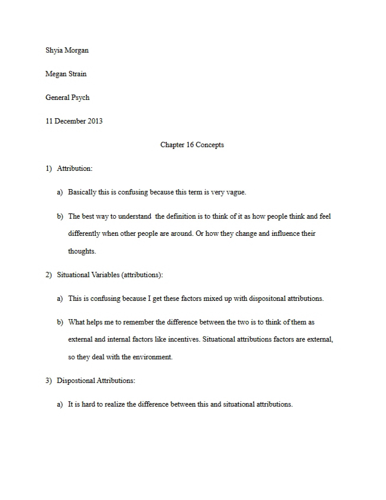 Set of Concepts for the Sixteenth Chapter of a General Psychology Textbook