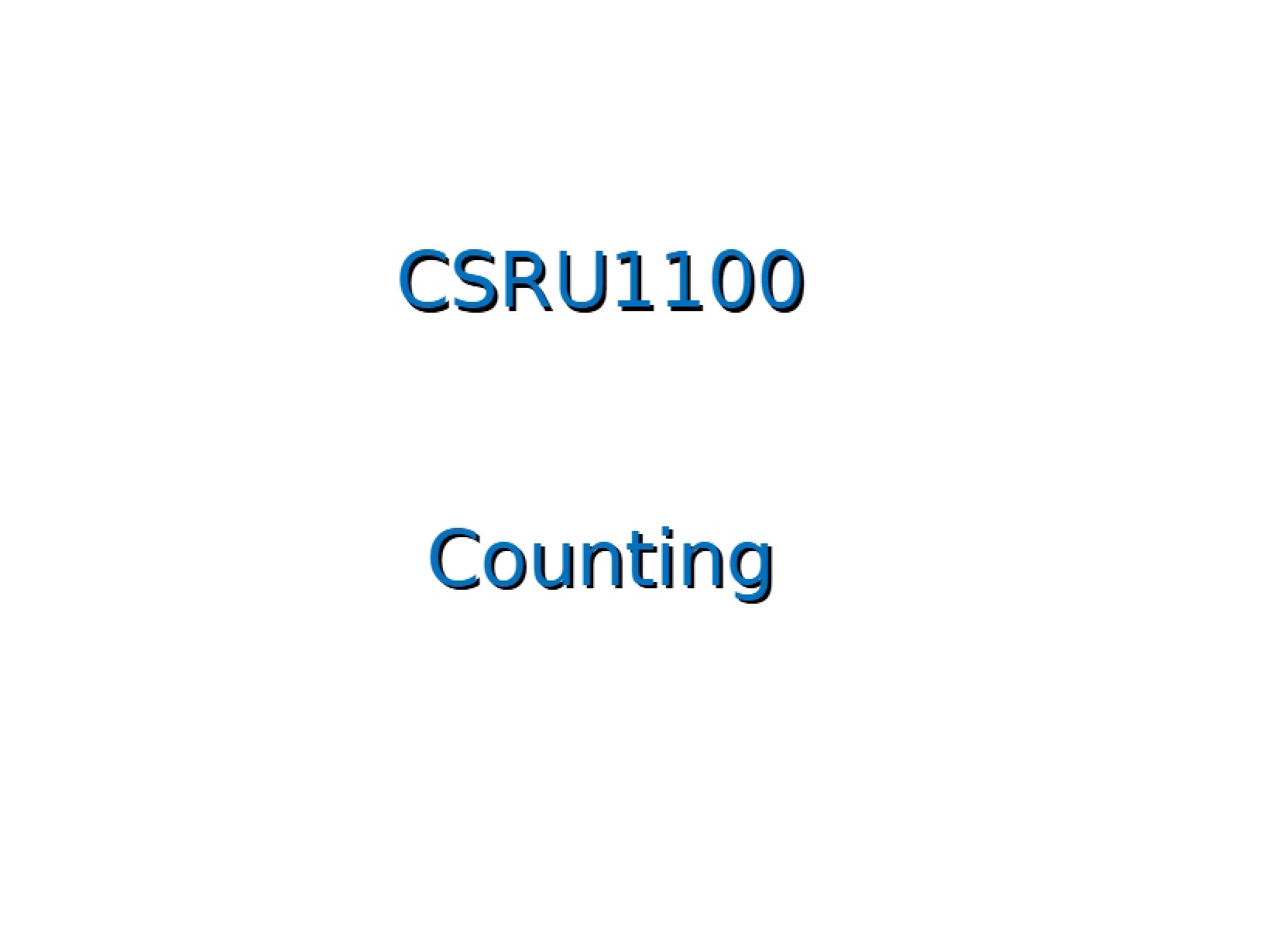 Counting Principles