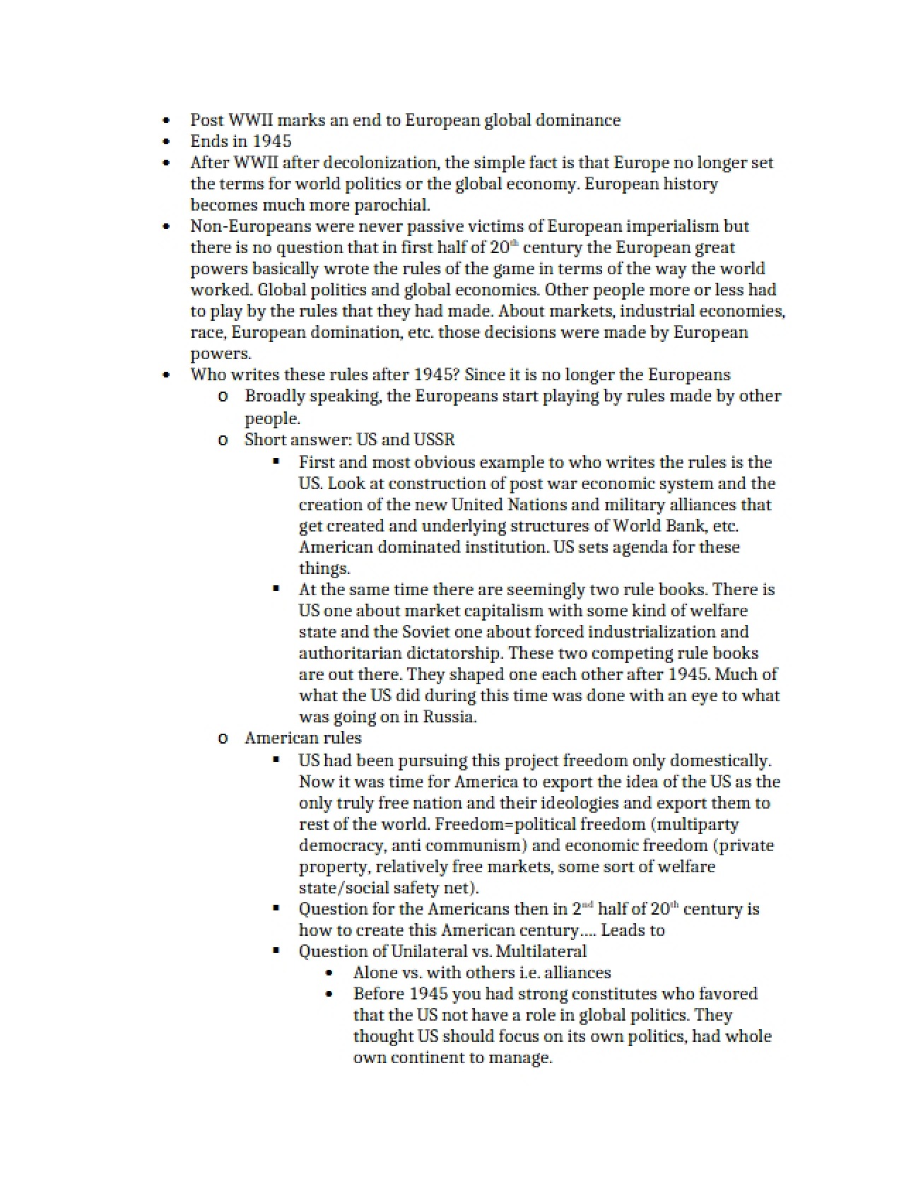 General Notes on Democracy and Empire