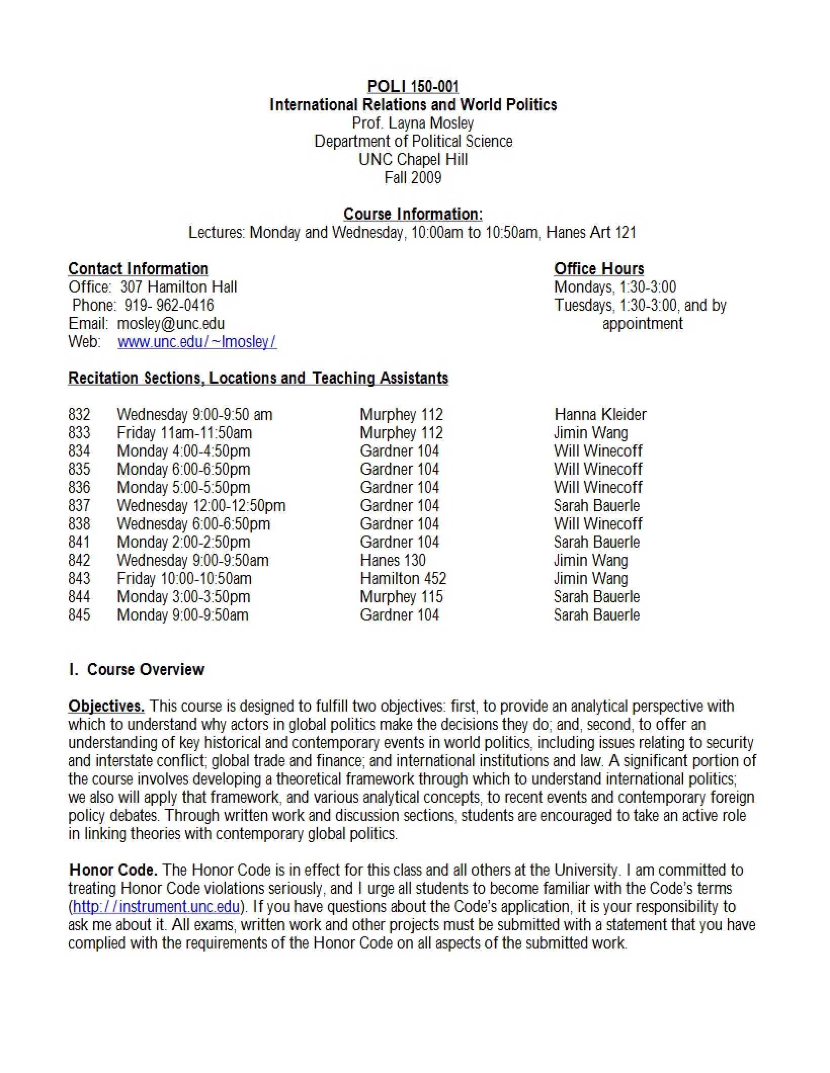 Course Syllabus World Politics