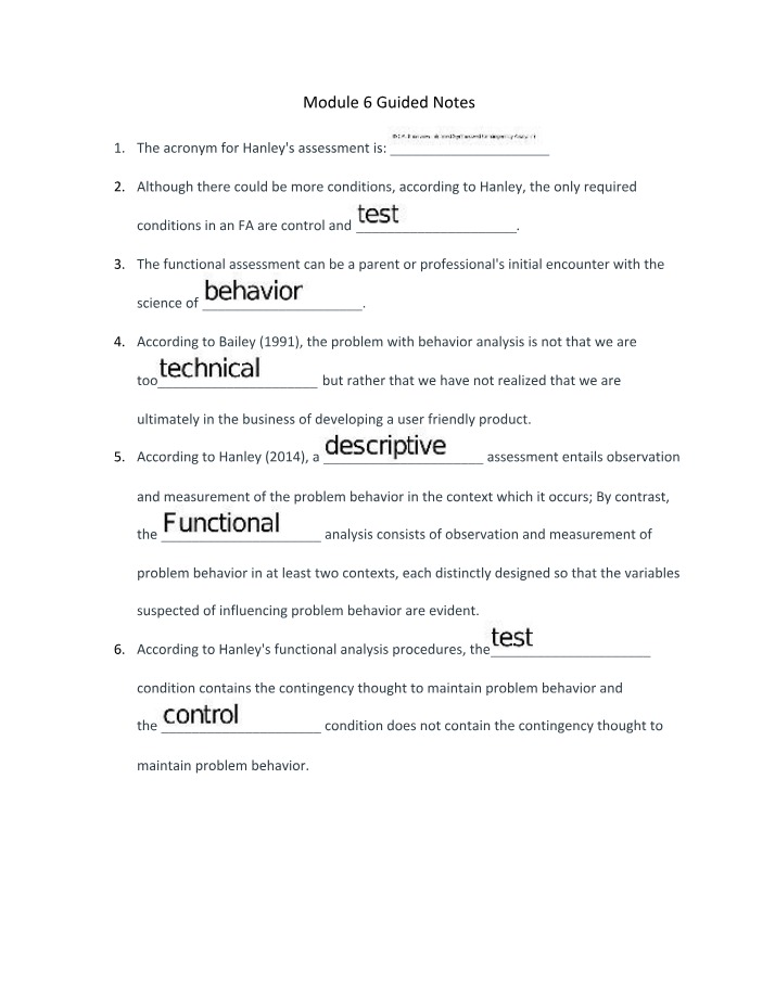 Guided Notes - Module 6