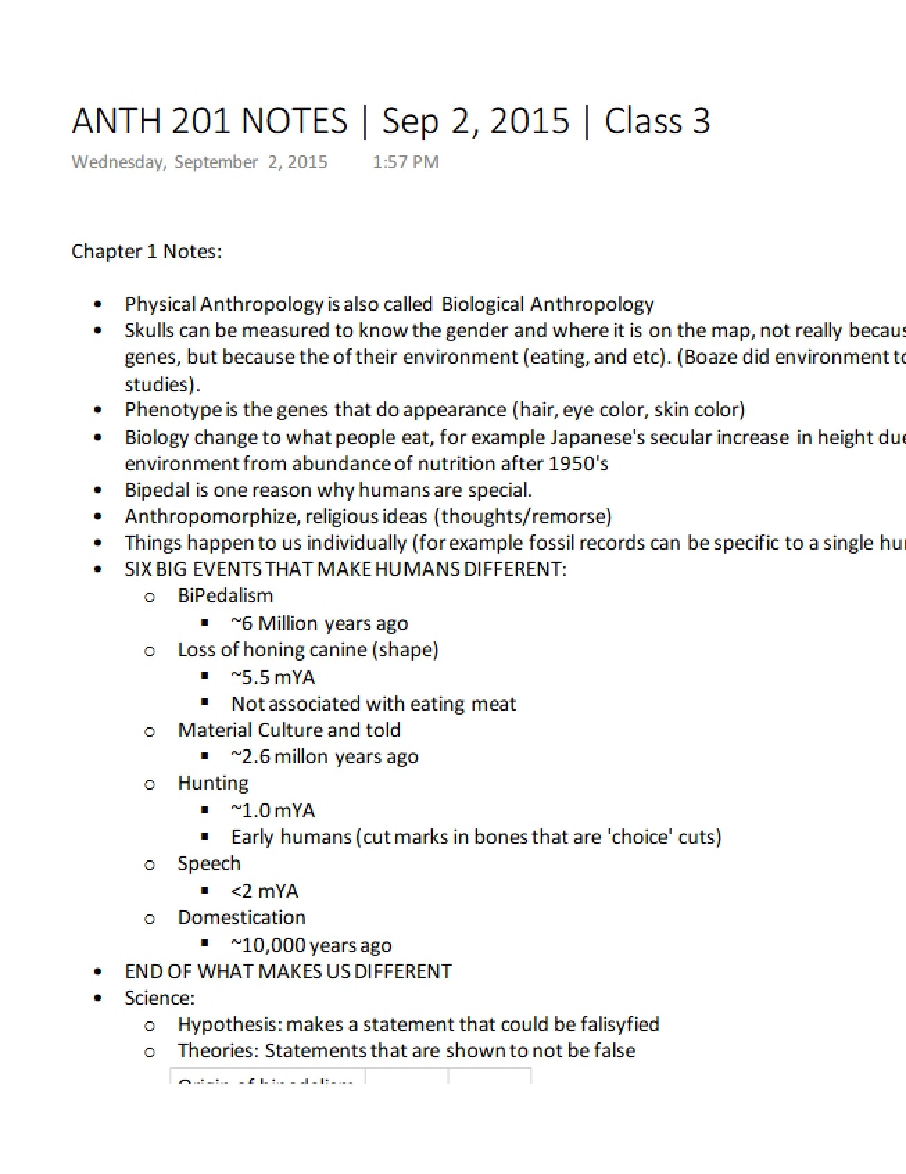 Notes for Chapter 1