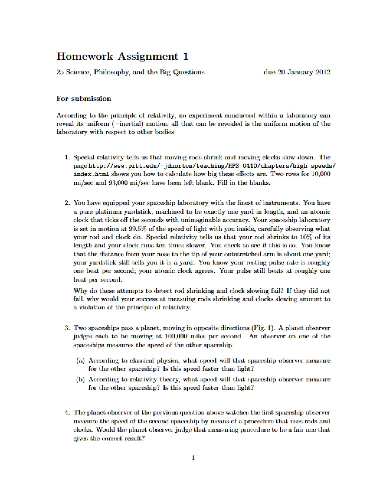 First Scientific Reasoning Homework Task