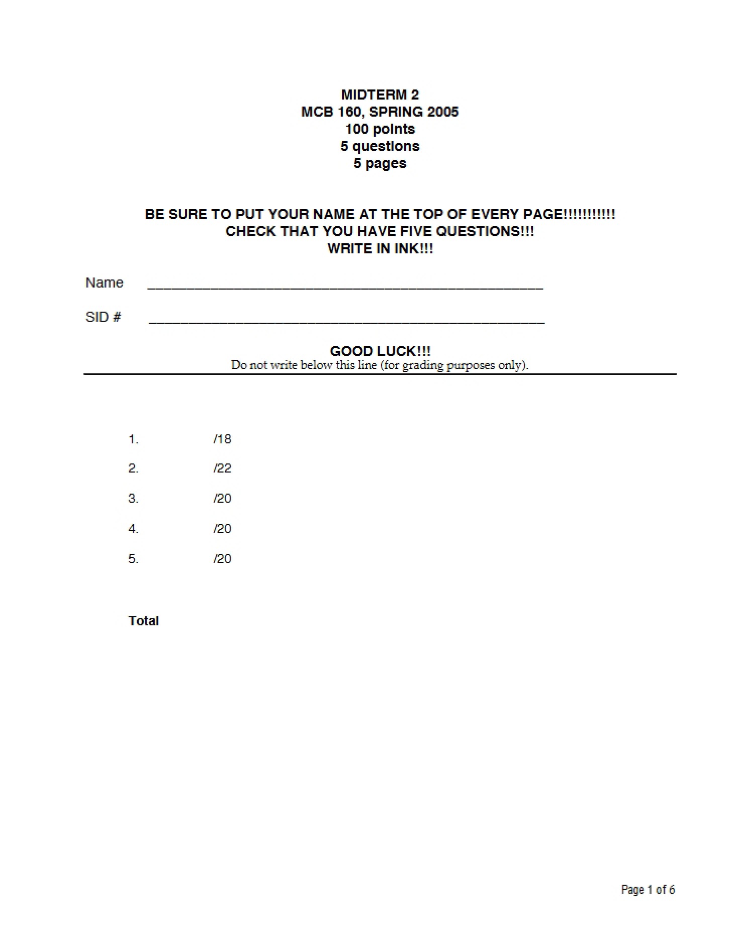 Midterm Examination
