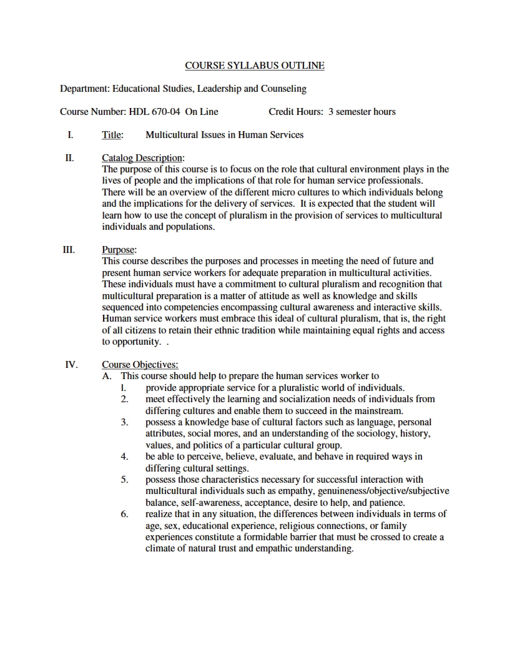 Syllabus - Multicultural and Diversity Issues in Leadership