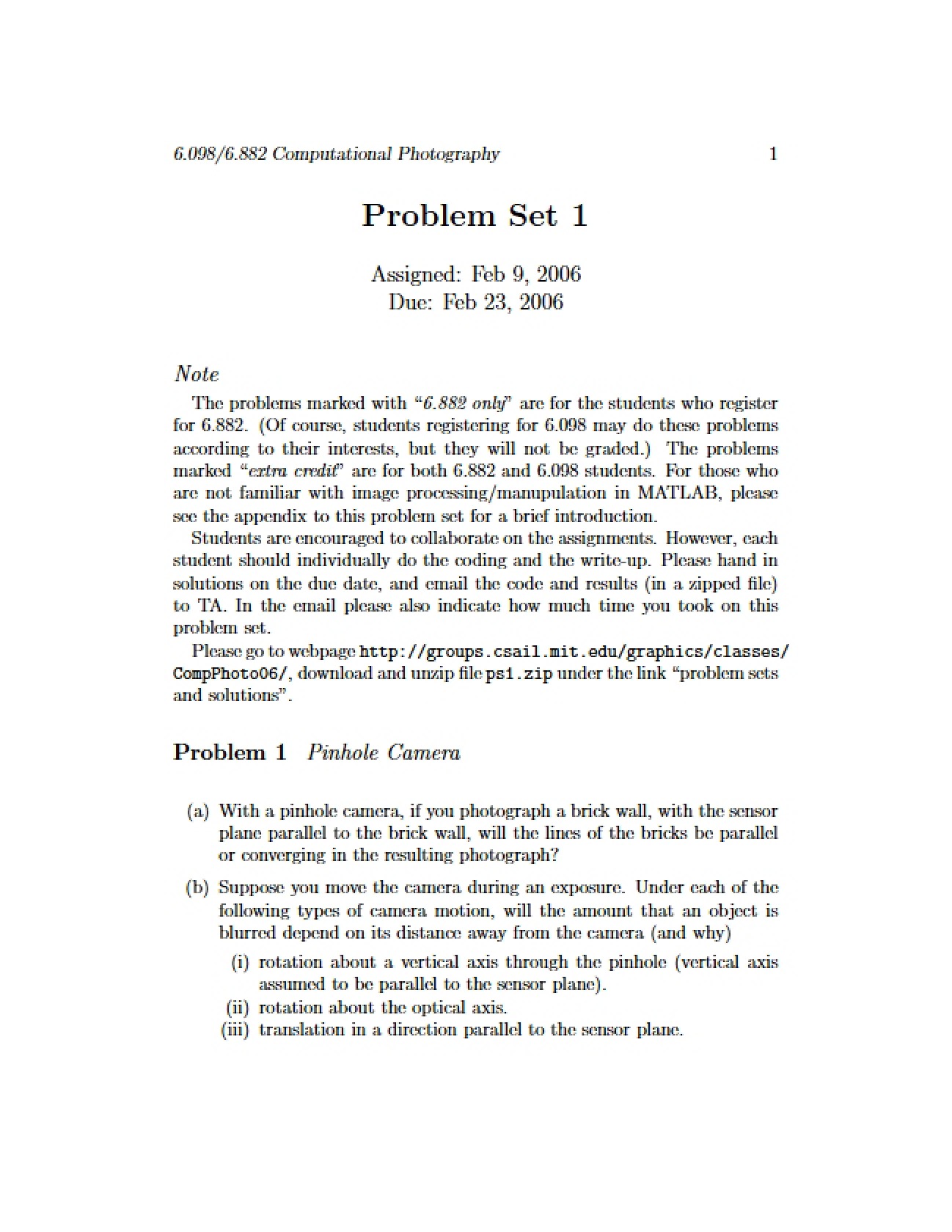 Photo Problem Set 1