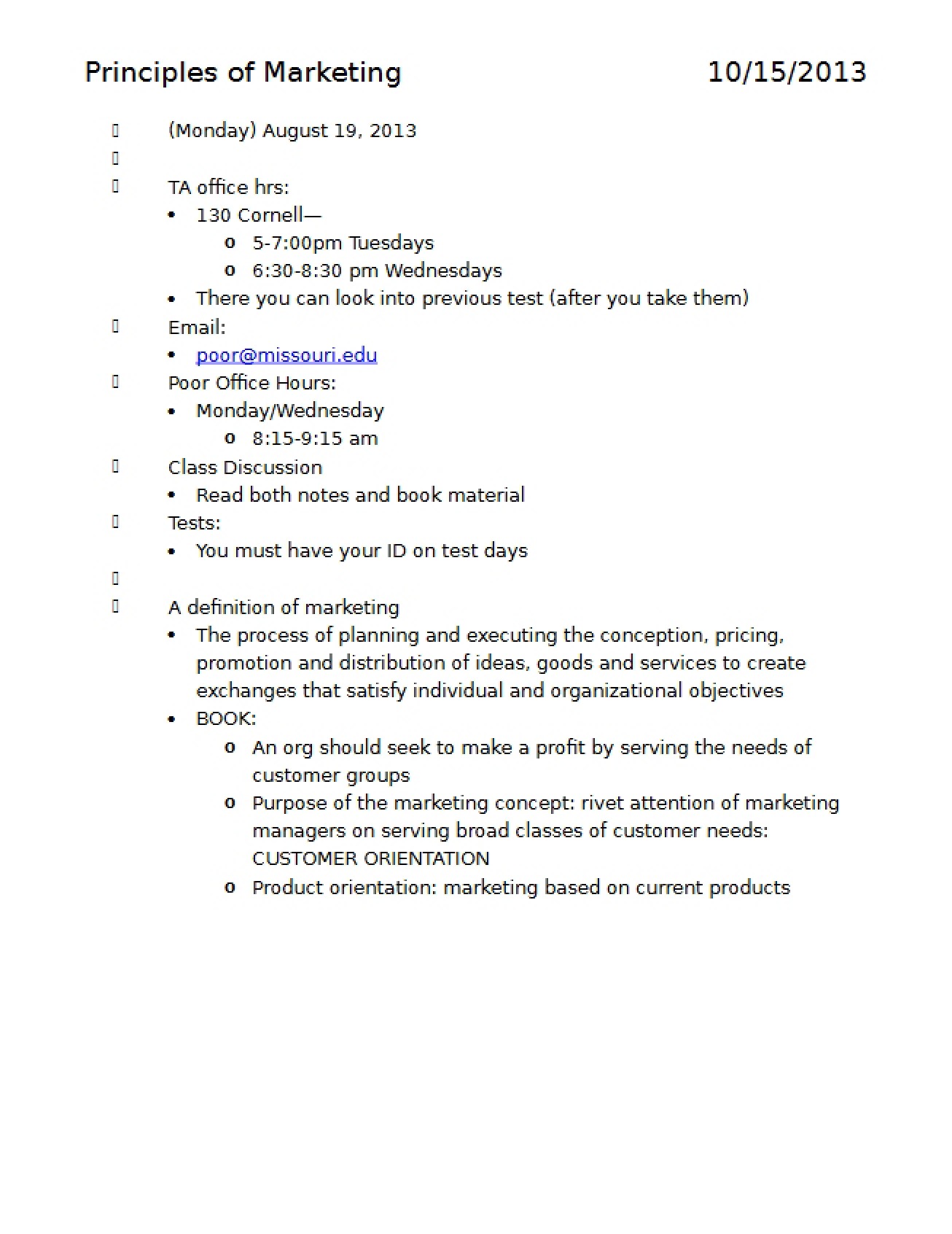 Lecture Notes Covering Content Up to Exam Two