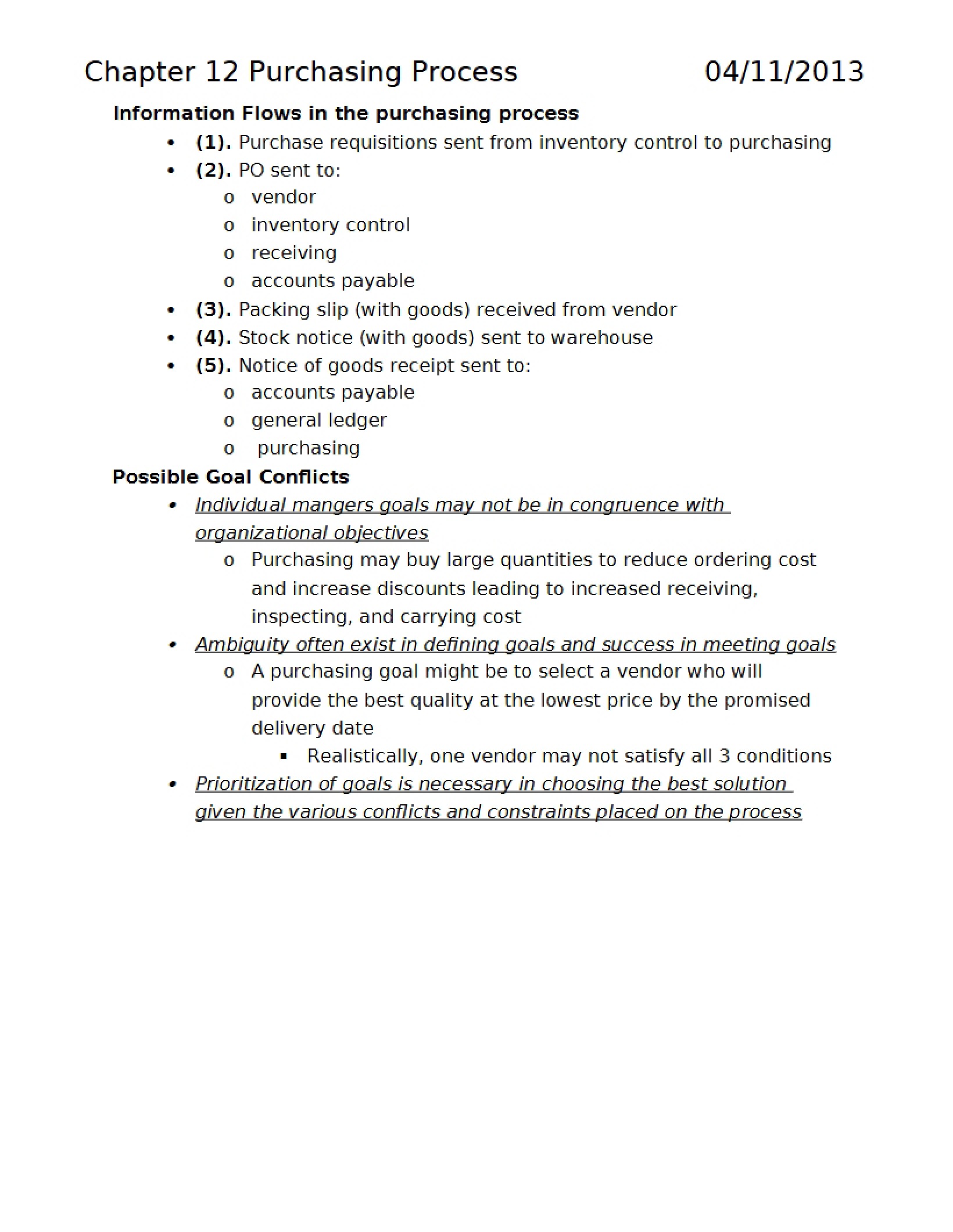 Process of Purchasing Chapter 12