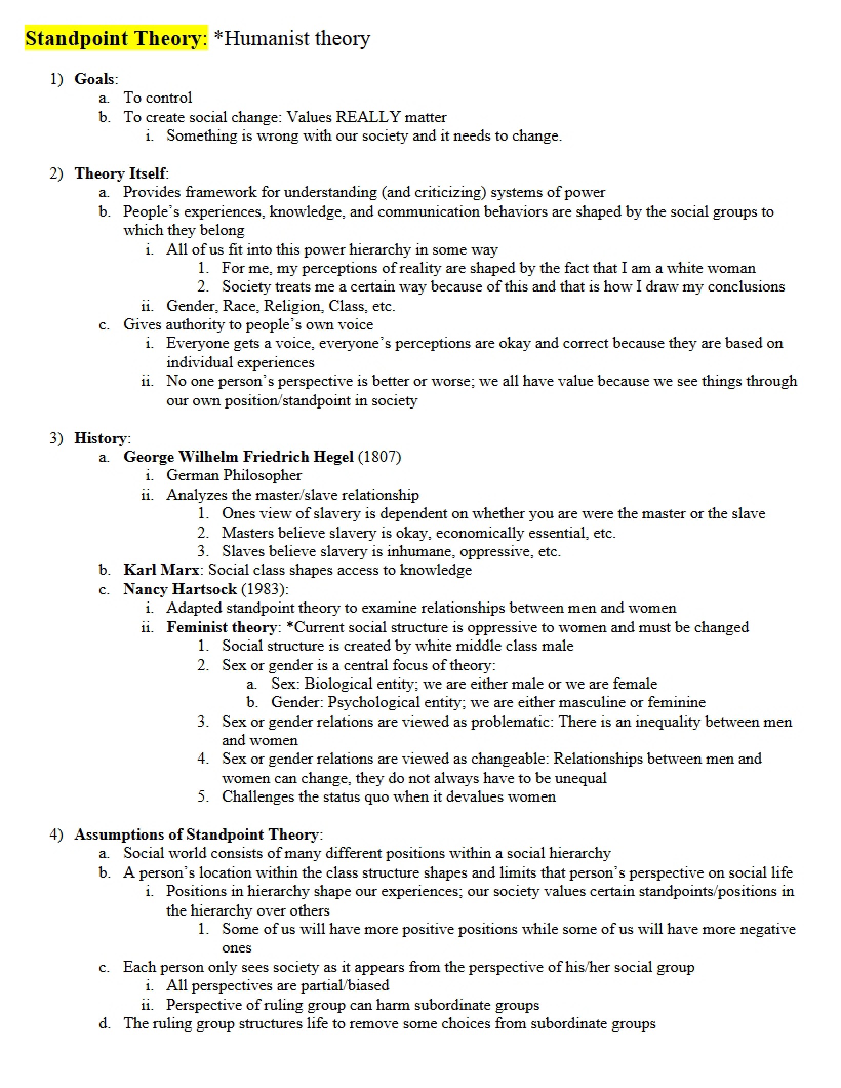 Theory of Humanism