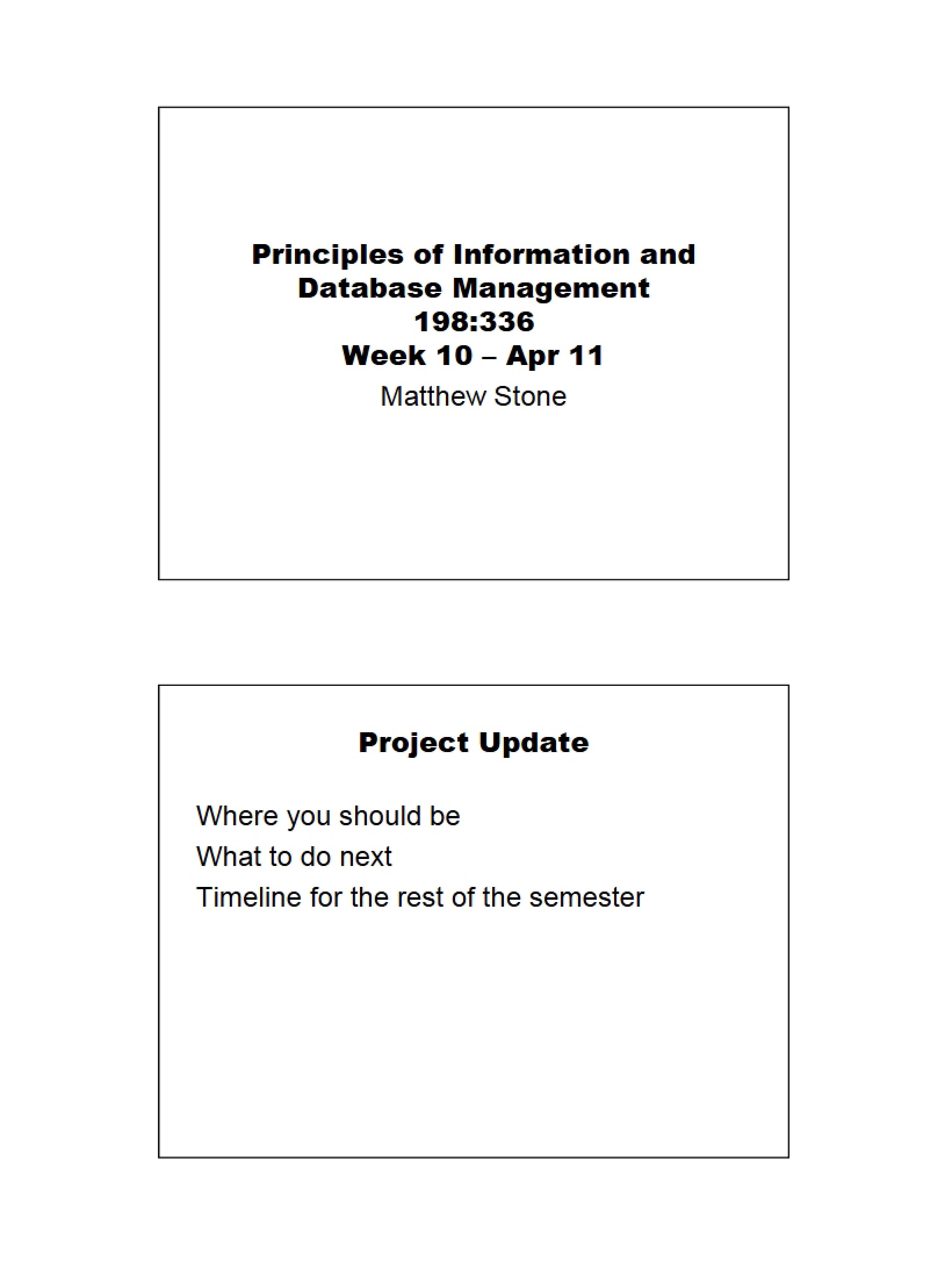 Management Principles Database and Info