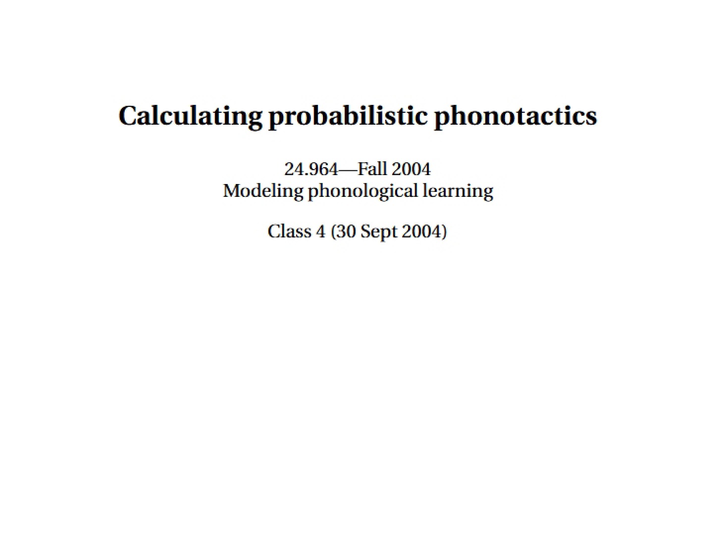 Probabilistic Phonotactics Calculation