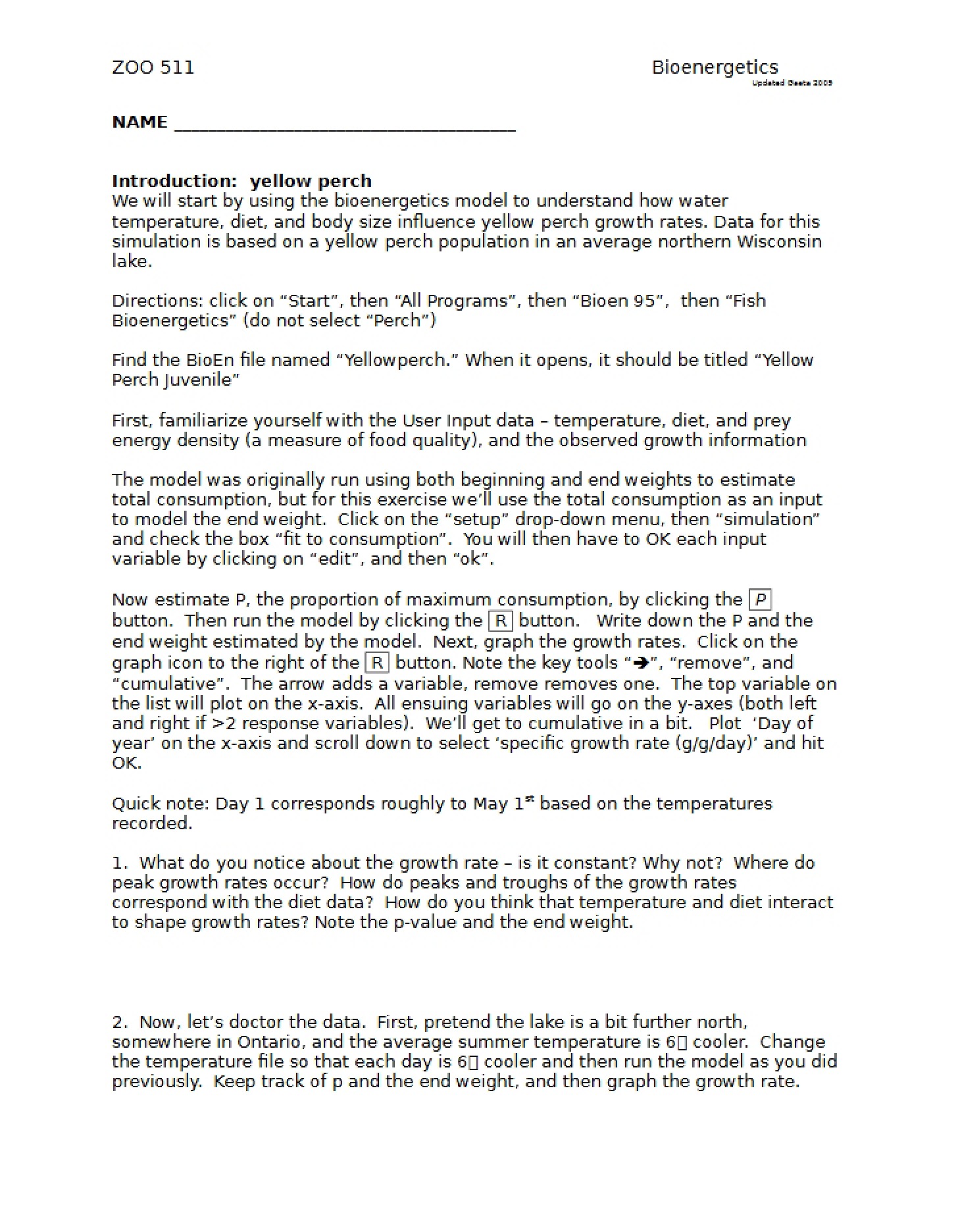 Assignment on Bioenergetics