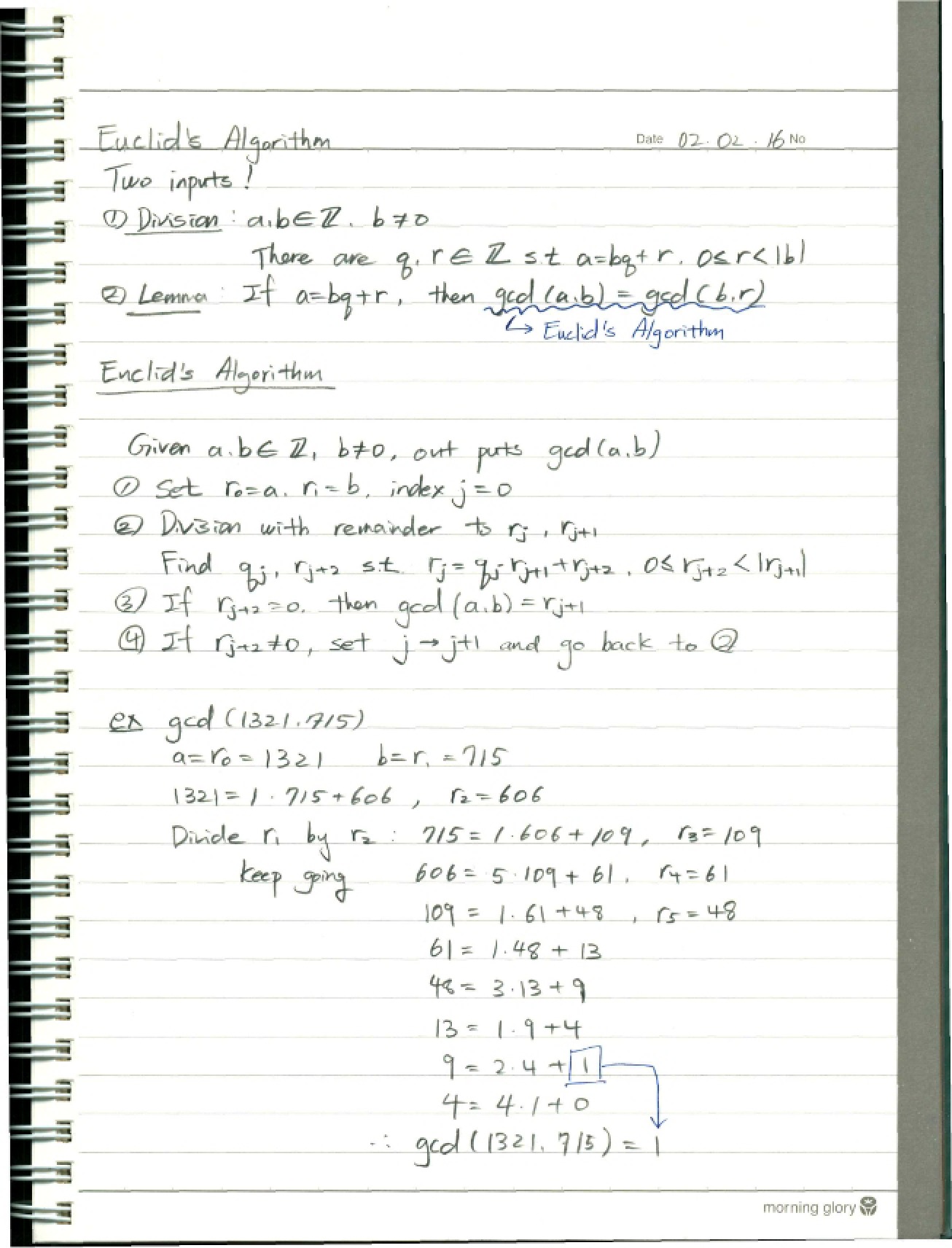 Algorithm of Euclid