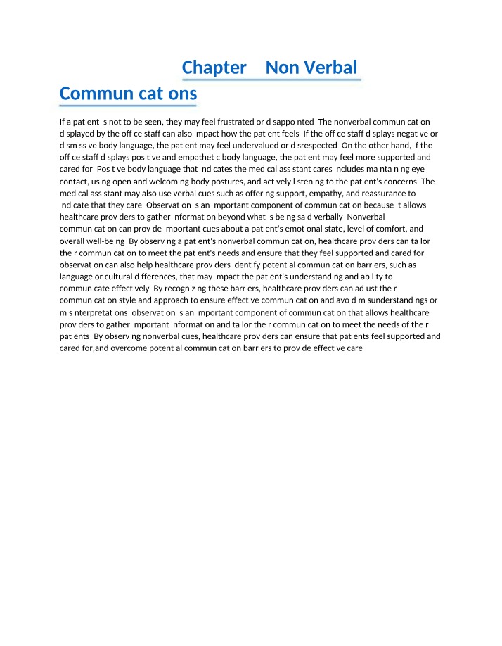 Non-Verbal Communications - Chapter 2