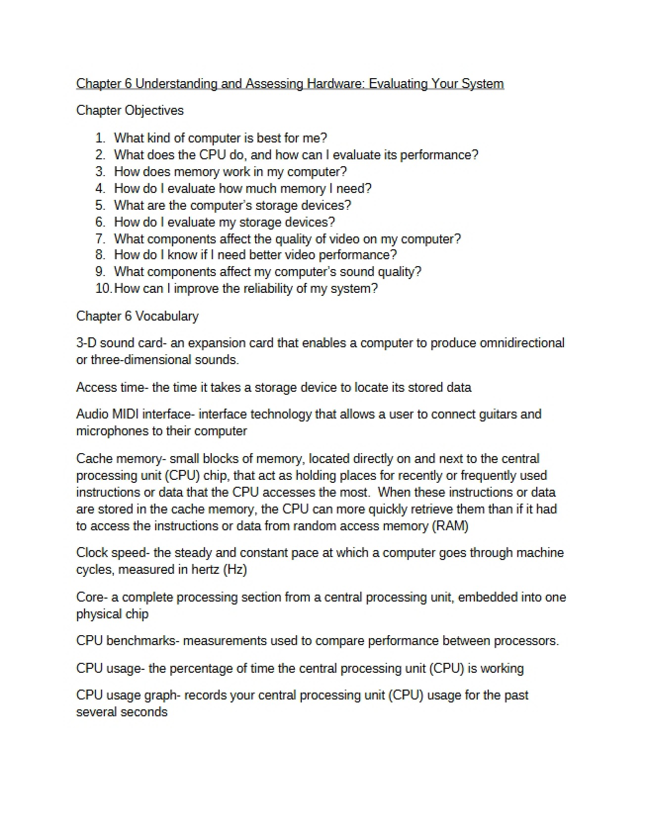 Understanding Hardware - Chapter 6