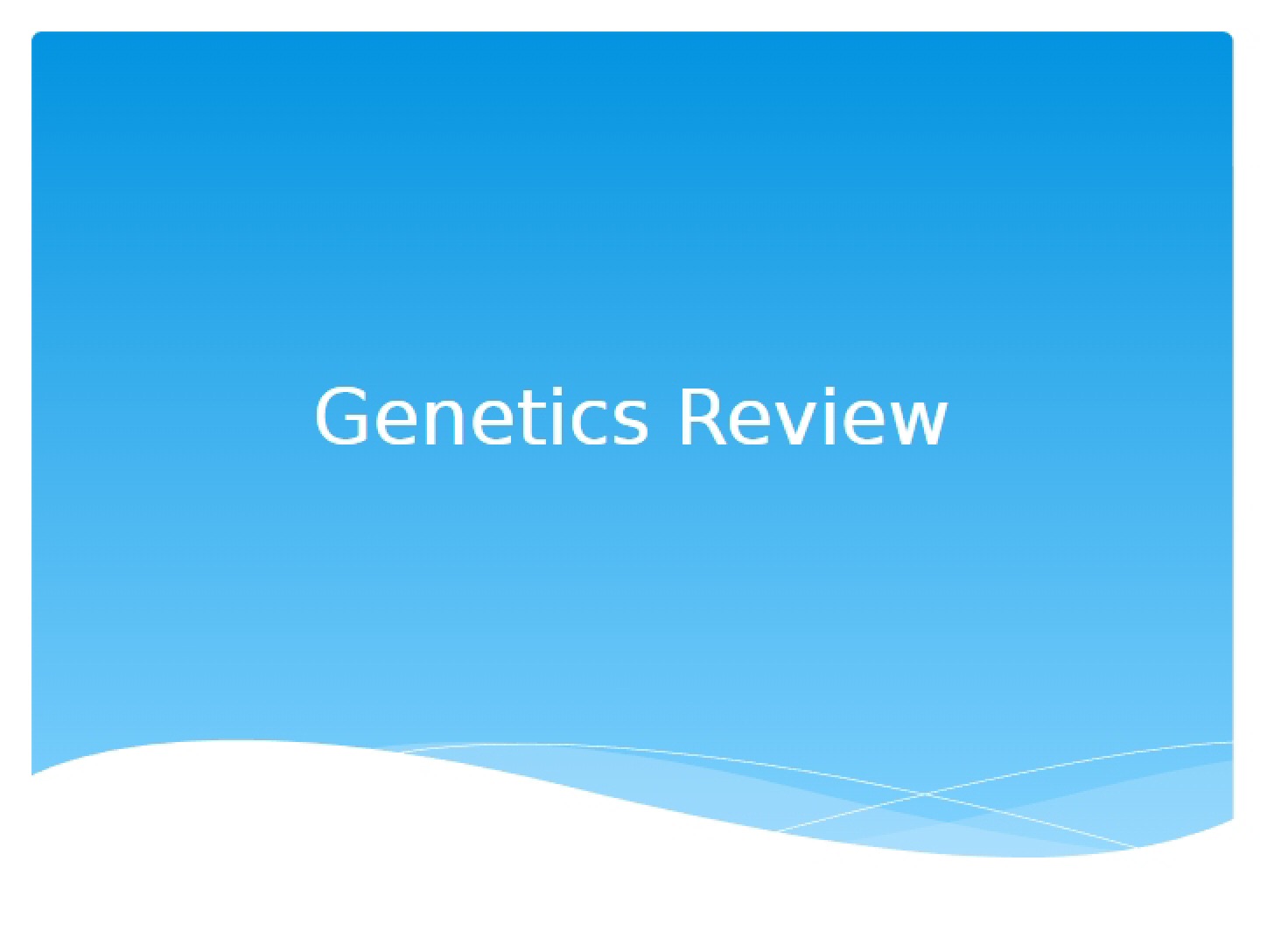 Terminology for Genetics