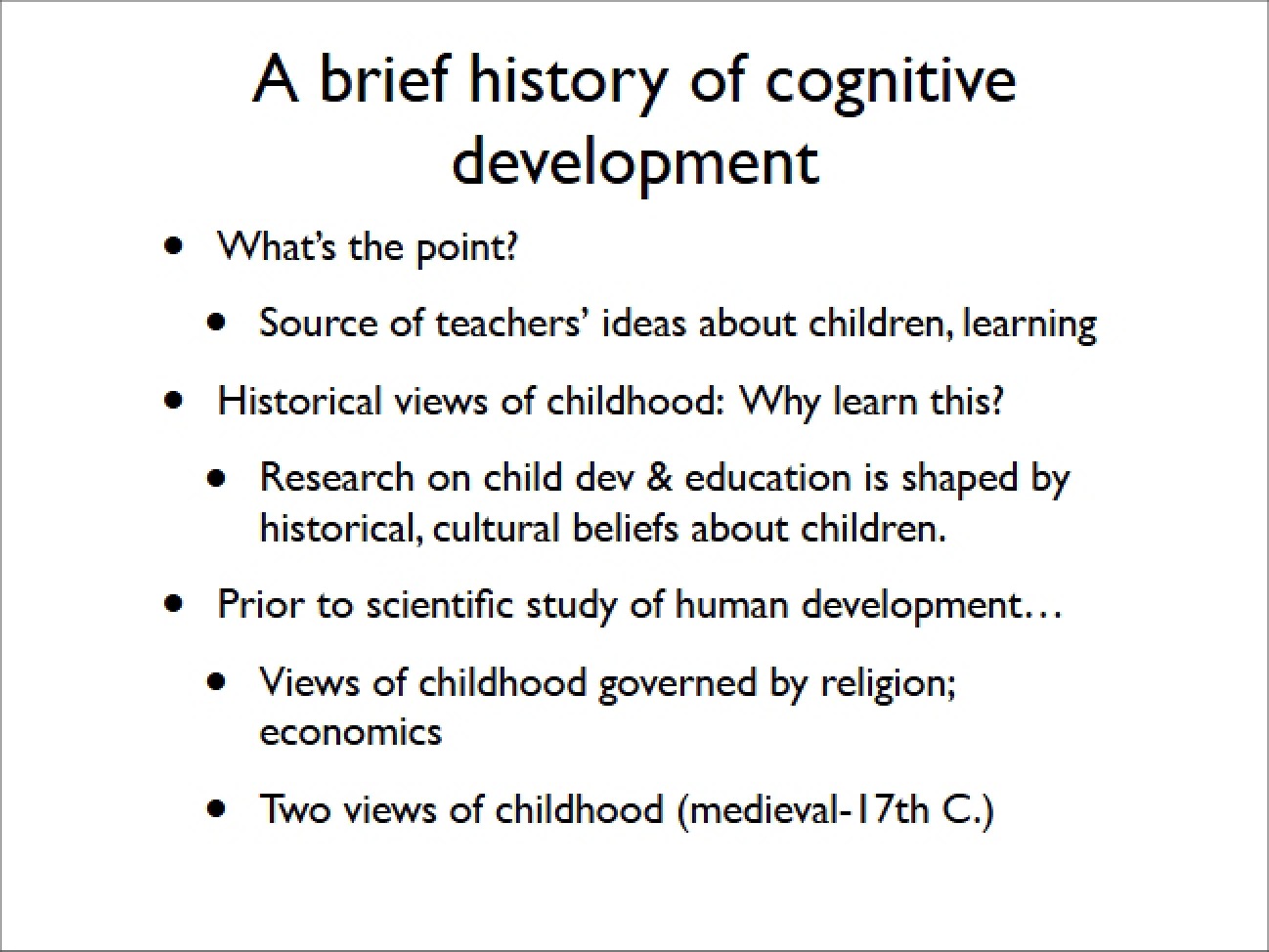 Theories of Child Cognitive Development