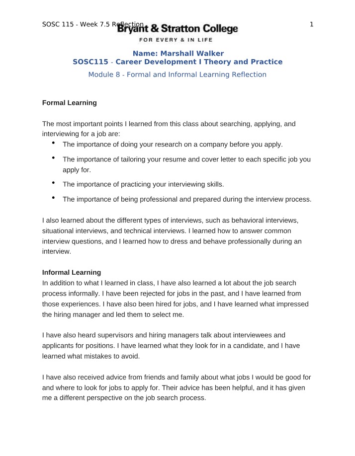 Formal vs Informal Learning - Mastering the Job Search