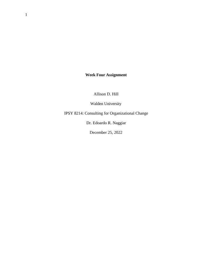 Week 4 Assignment by Hill
