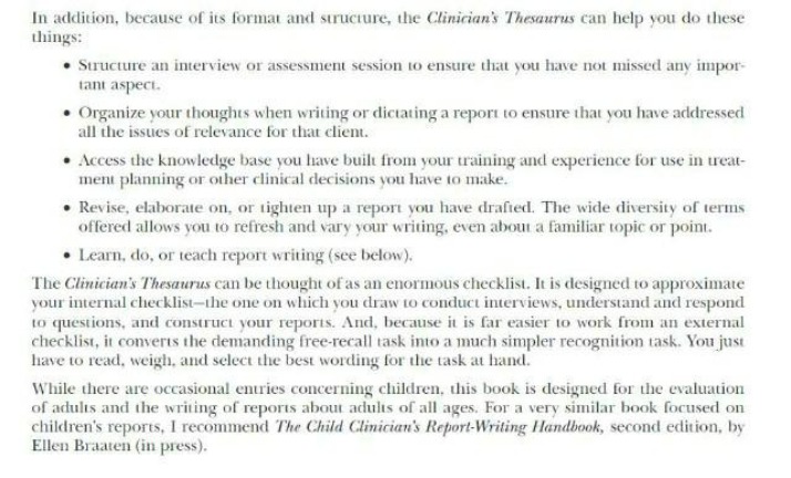 Using the Clinician's Thesaurus for Clinical Reports